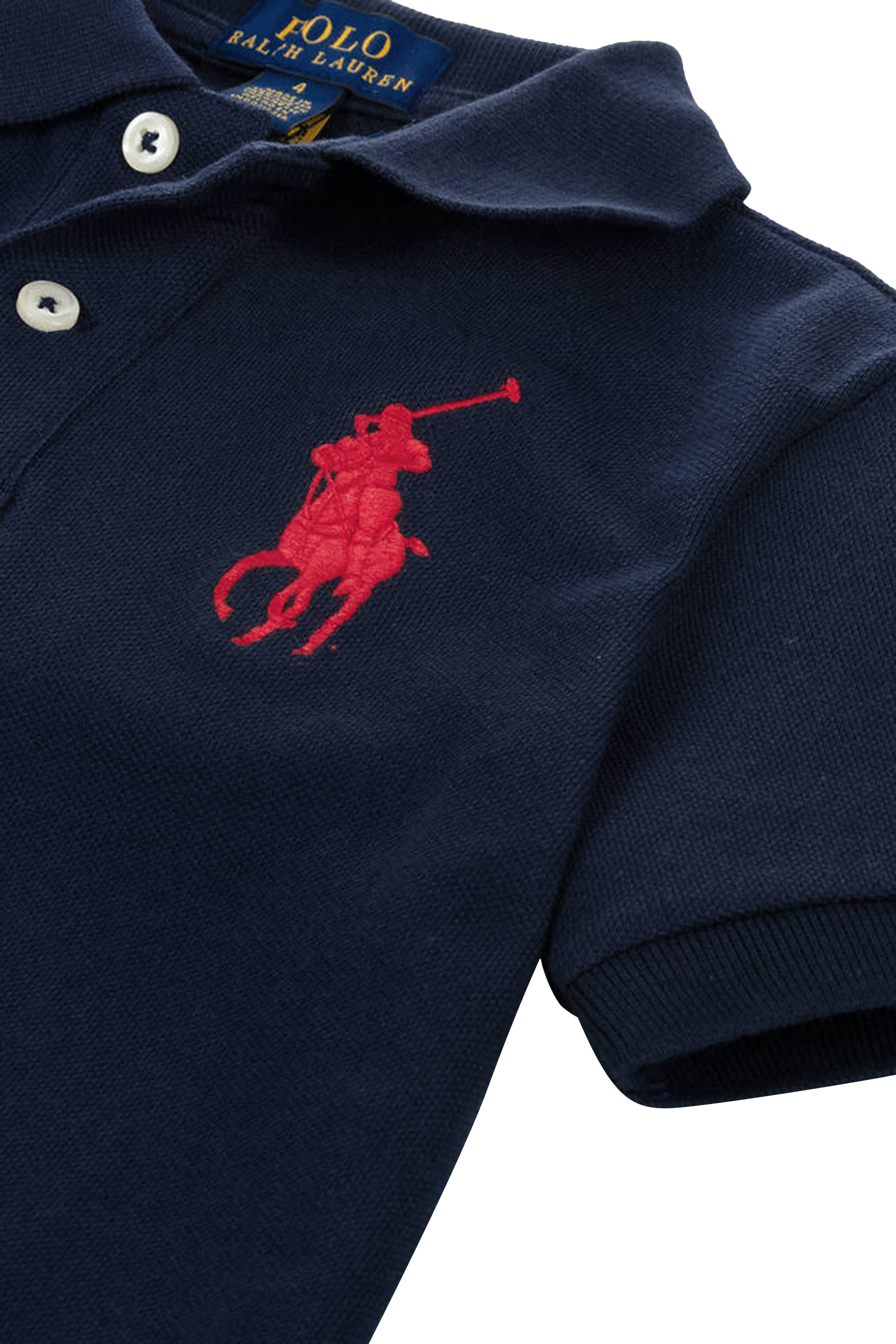 Kids Slim Fit Cotton Mesh Polo