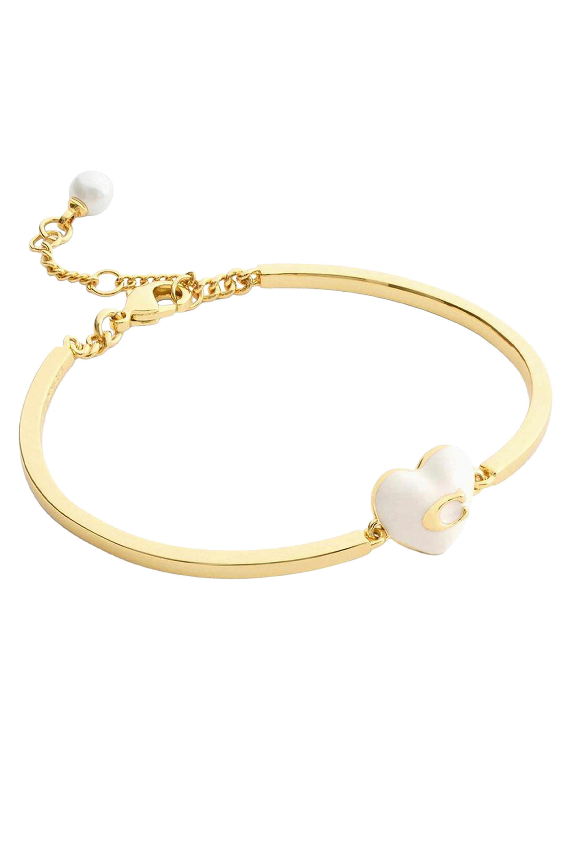 Enamel C Heart Cuff Bracelet