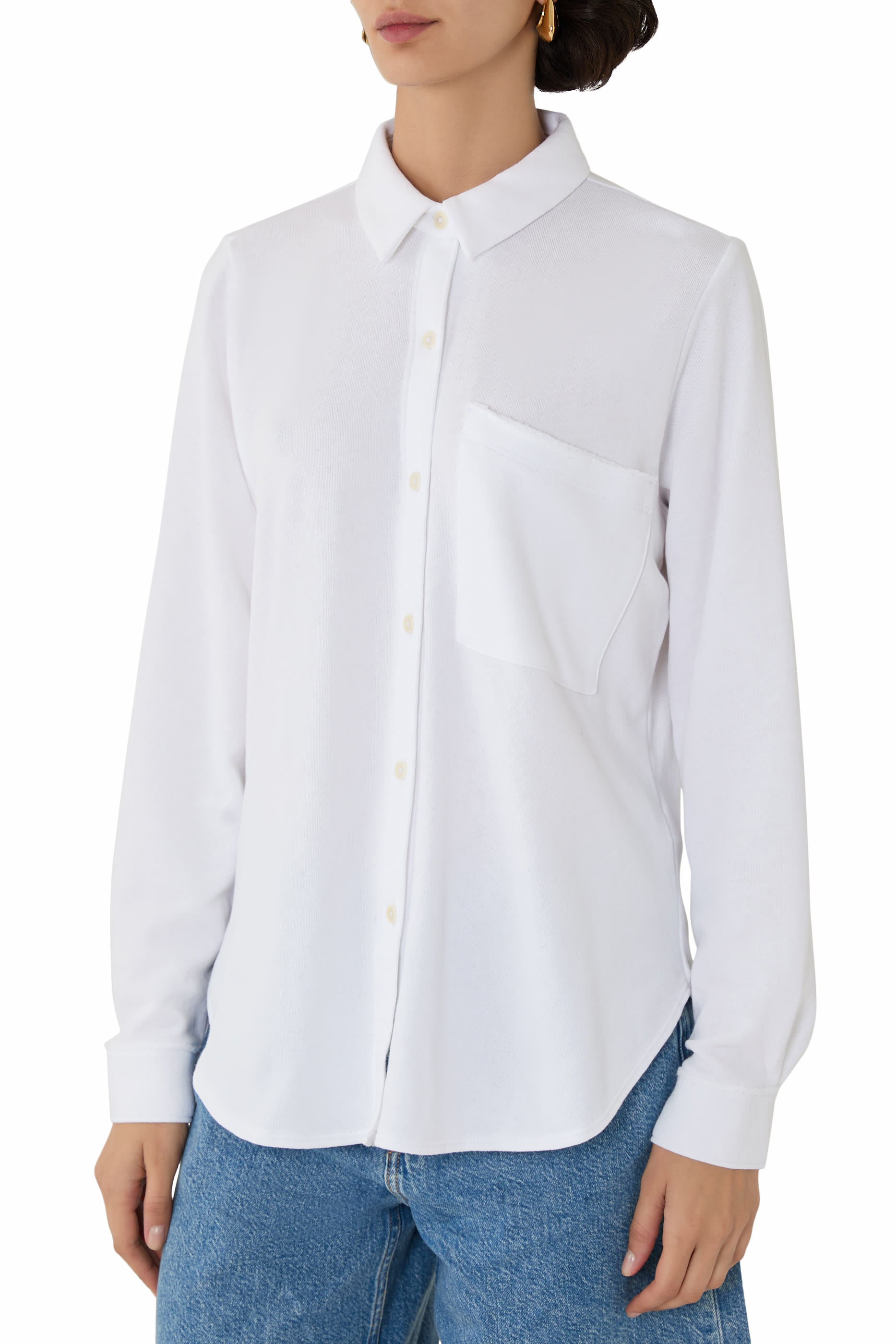 Classic Collar Lightweight Organic Cotton Terry Shirt