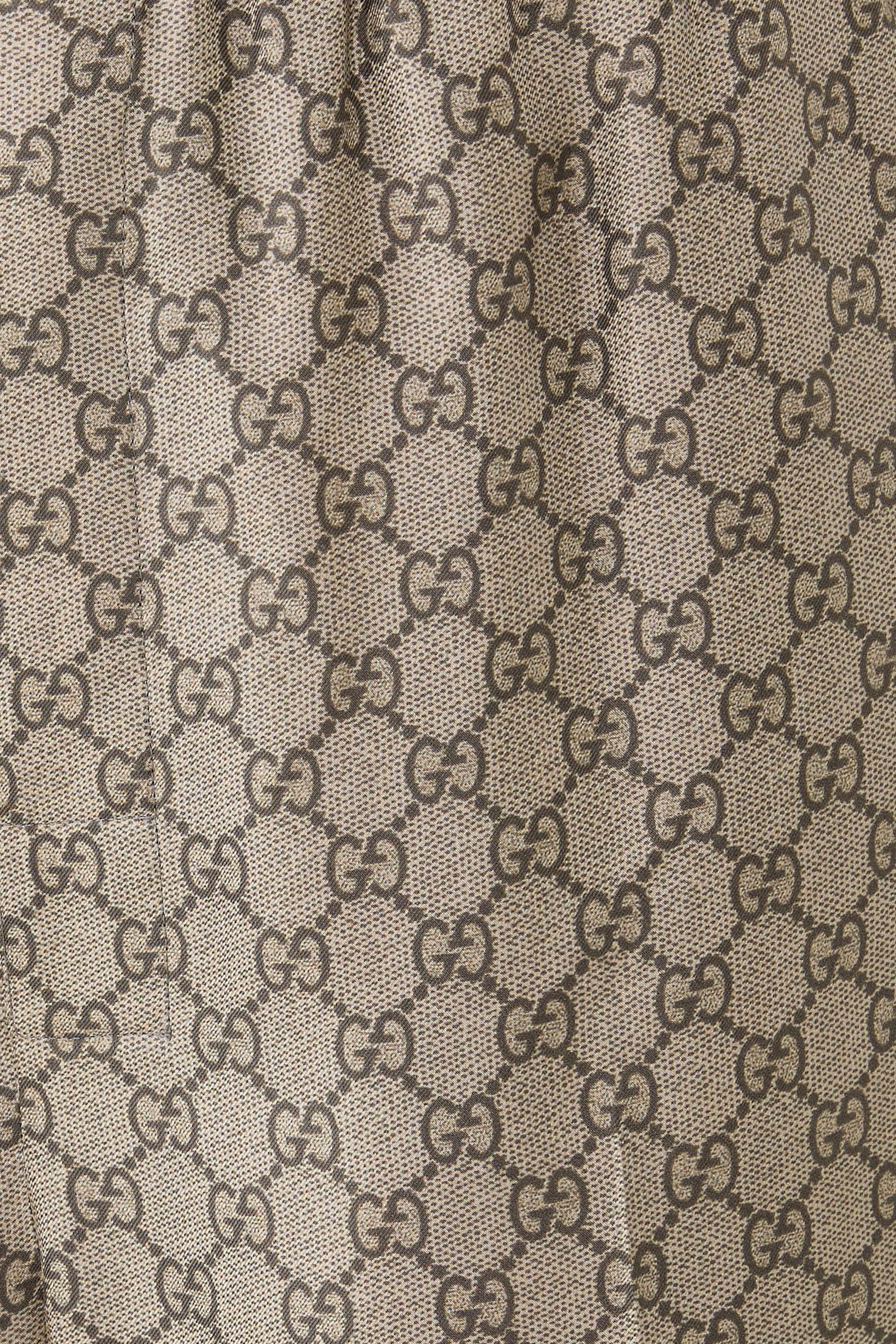  GG Supreme Print Silk Pants  