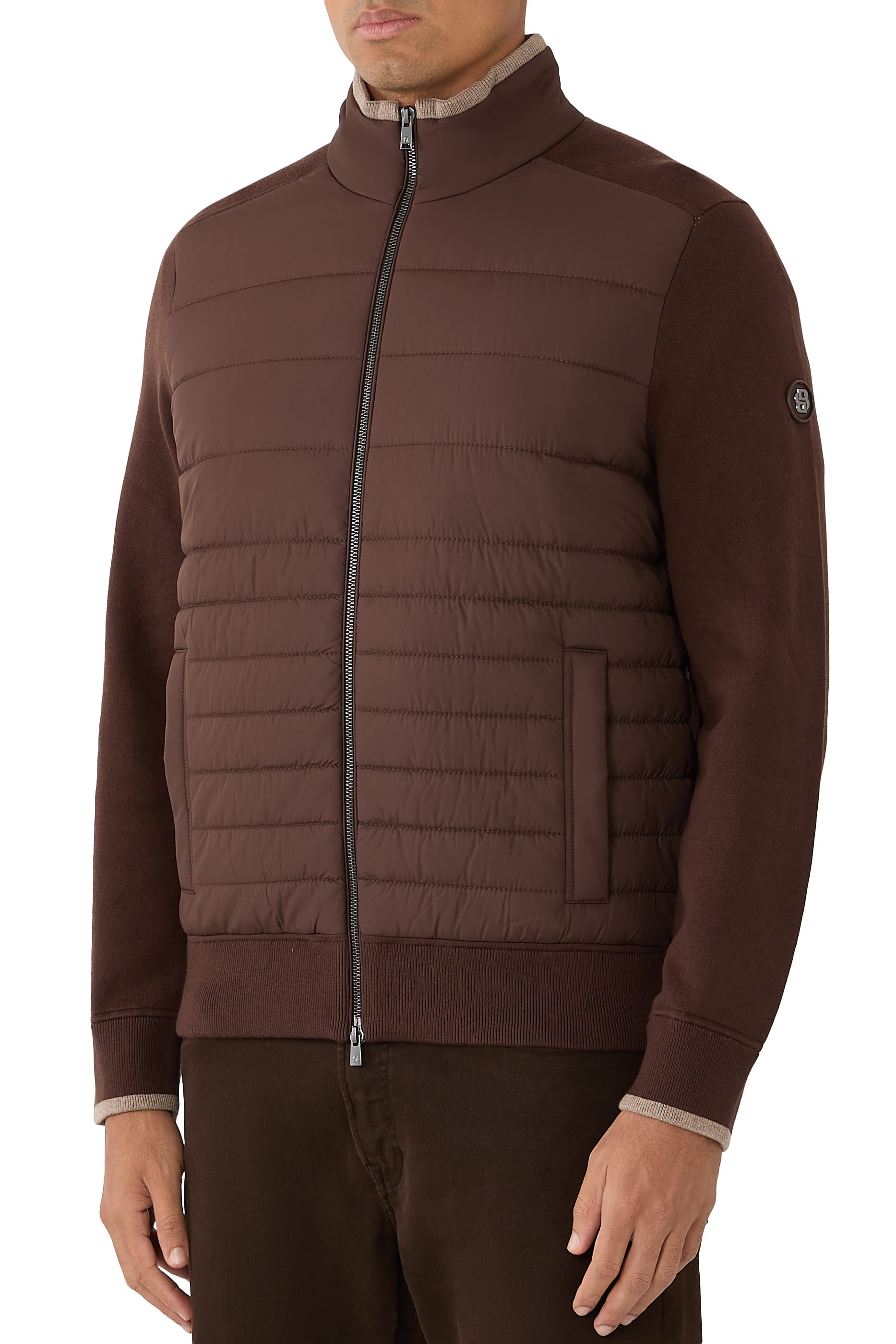 H-Facente Padded Front Zip-Up Jacket