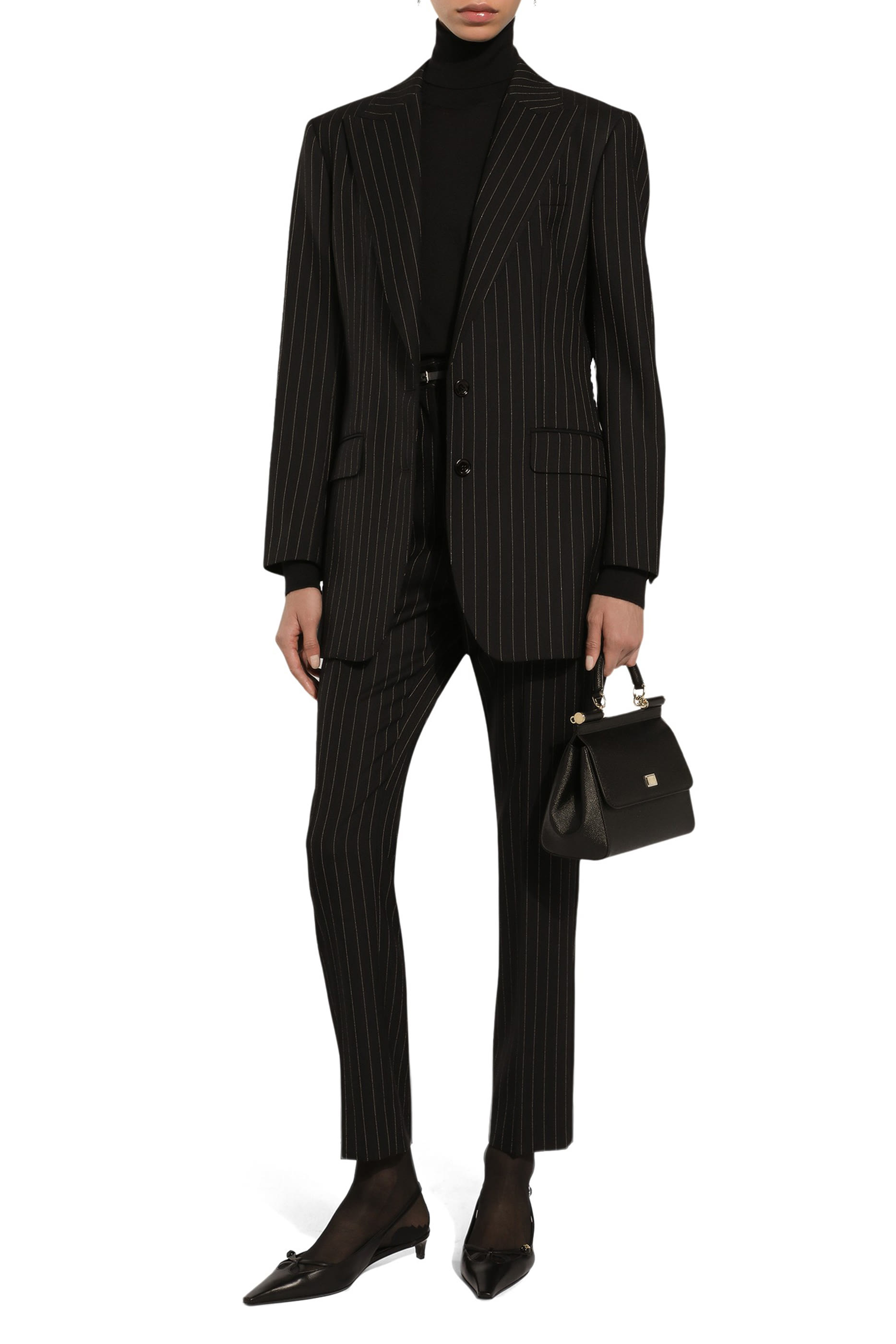 Single-Breasted Pinstripe Wool Jacket