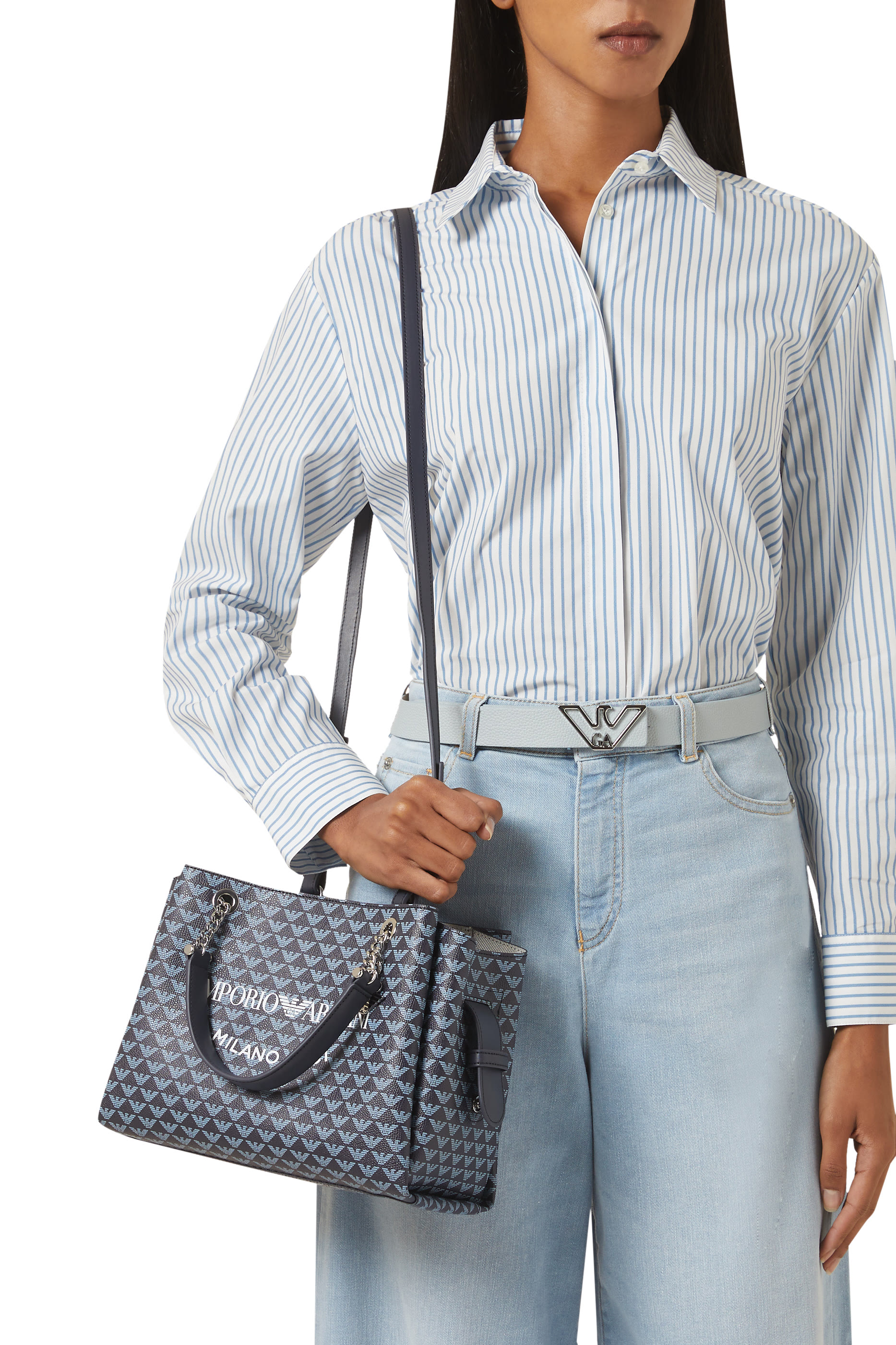 All-Over Eagle Shopper Bag With Eagle Charm