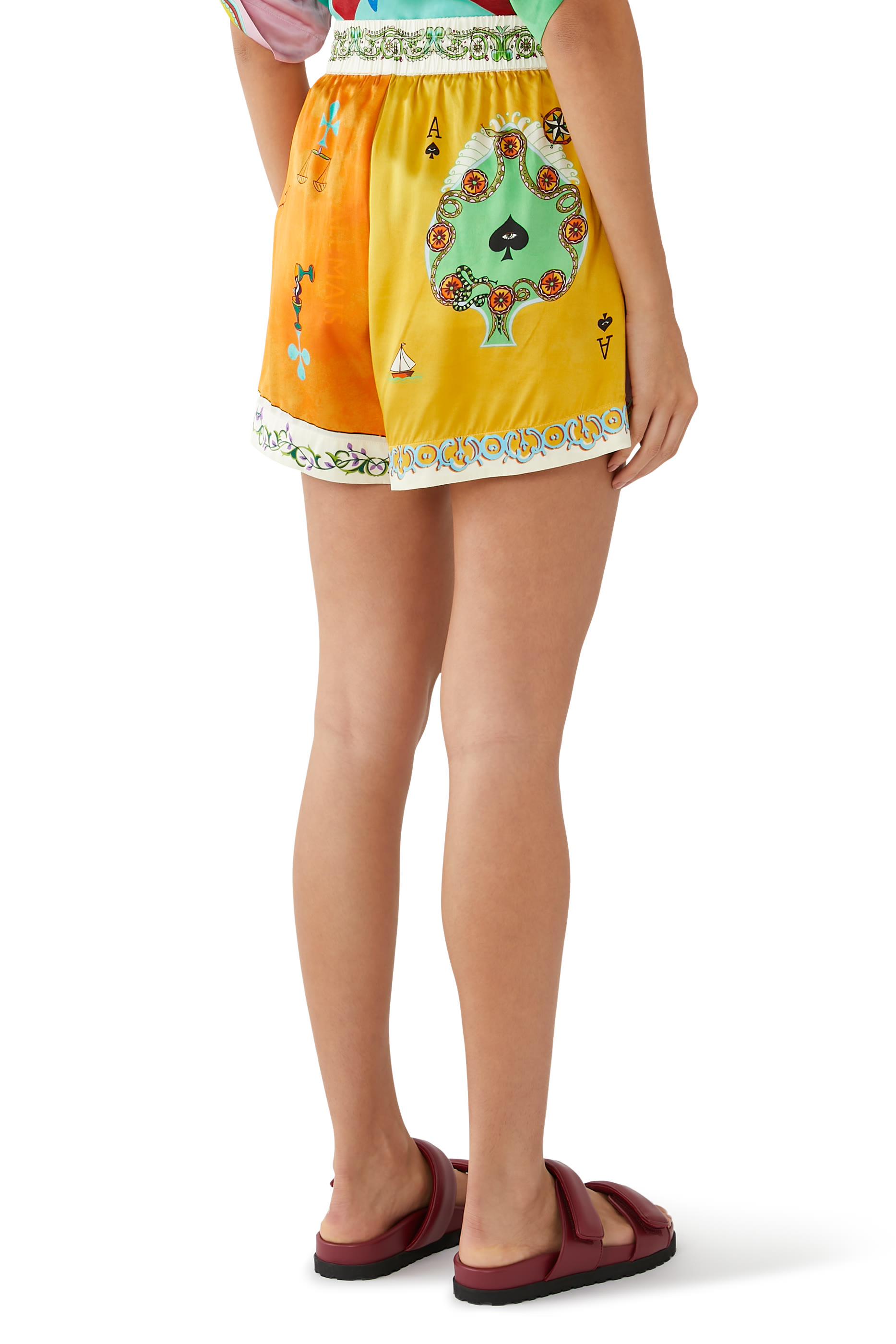 Rummy Printed Silk Shorts