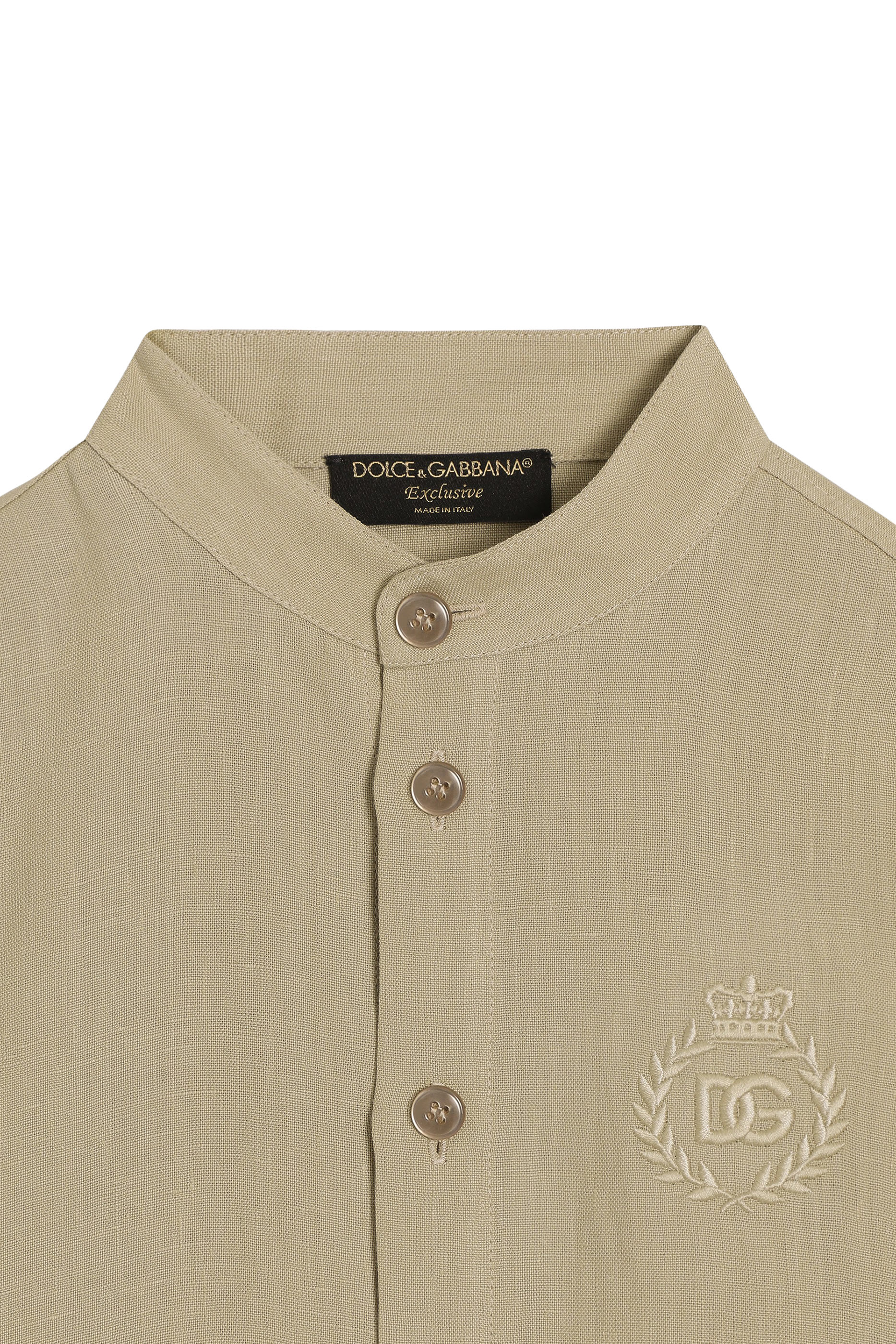 Kids Logo Embroidery Linen Shirt