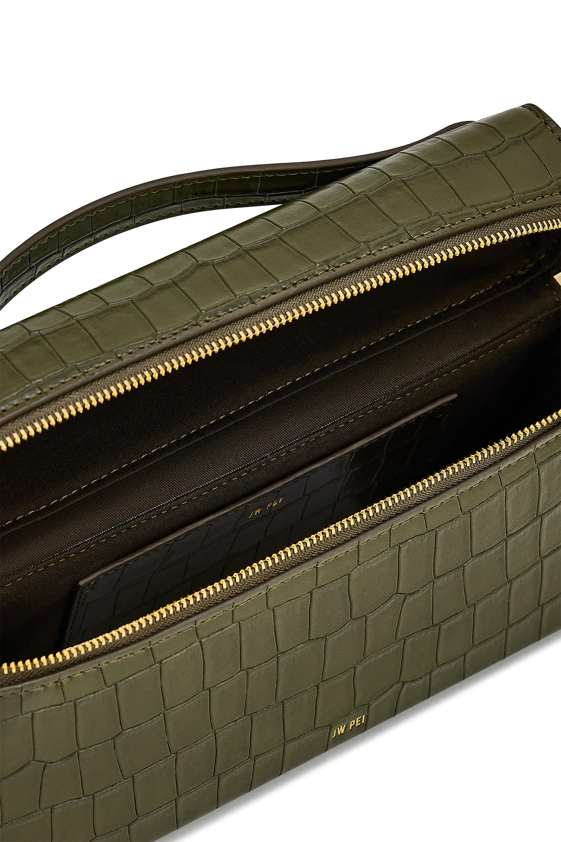 Thea Croc-Embossed Top-Handle Bag