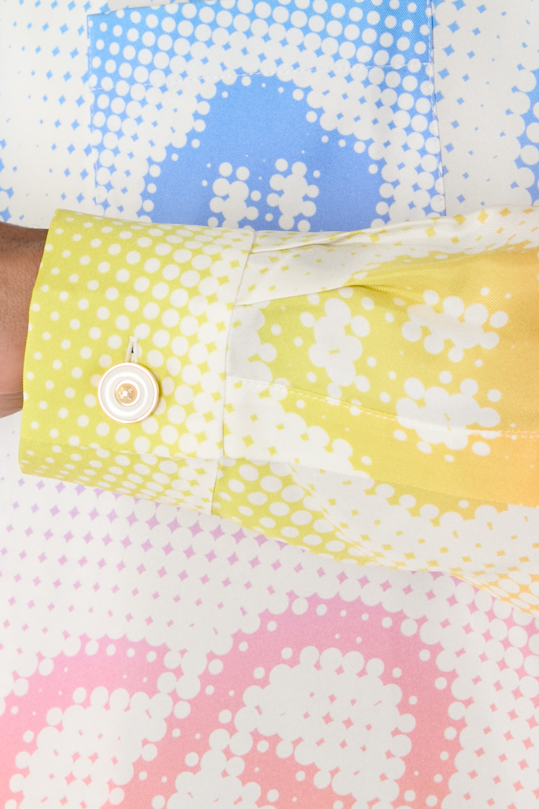 Halftone Logo Long Sleeves Silk Shirt