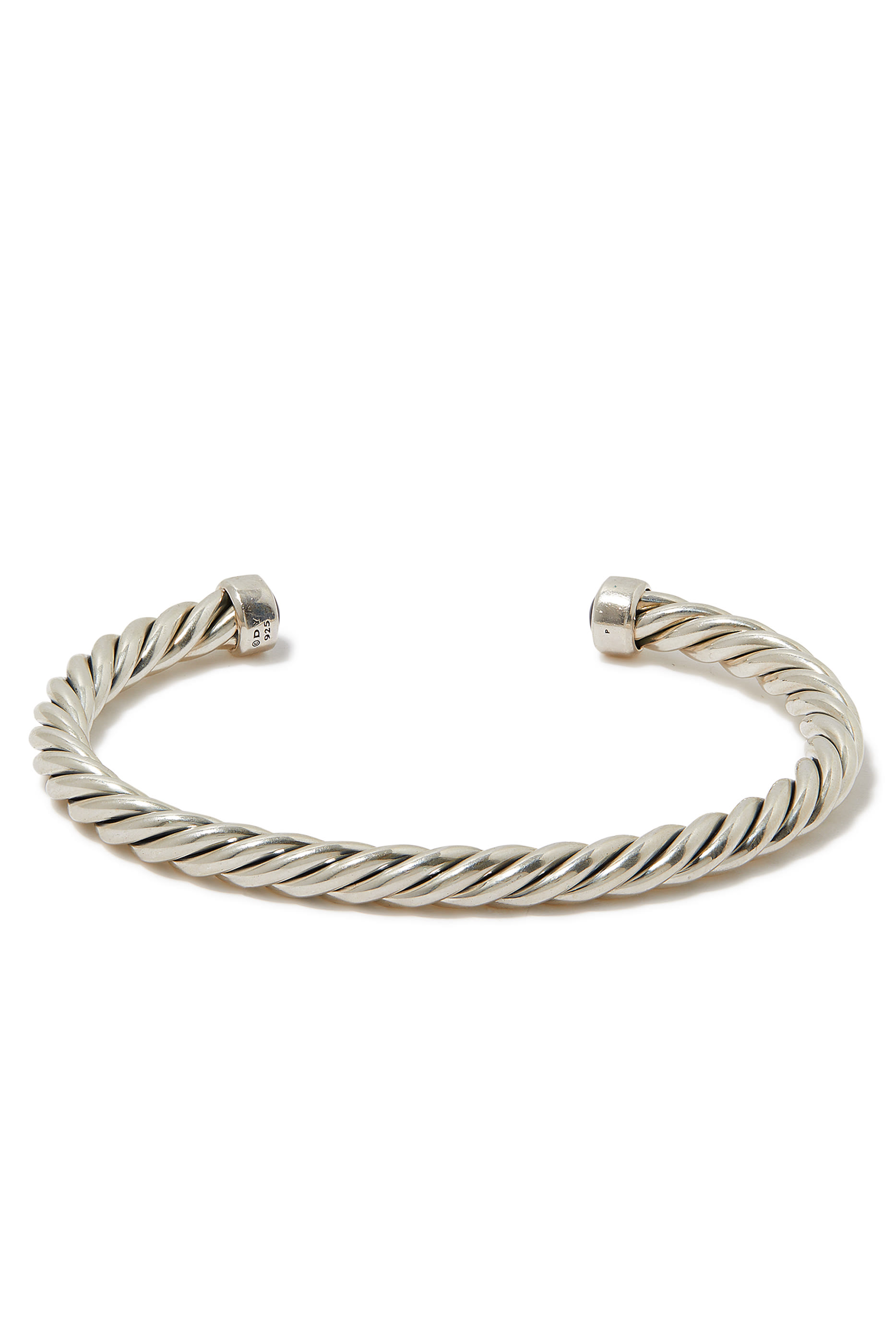 Cable Classic Cuff Bracelet, Sterling Silver & Black Onyx