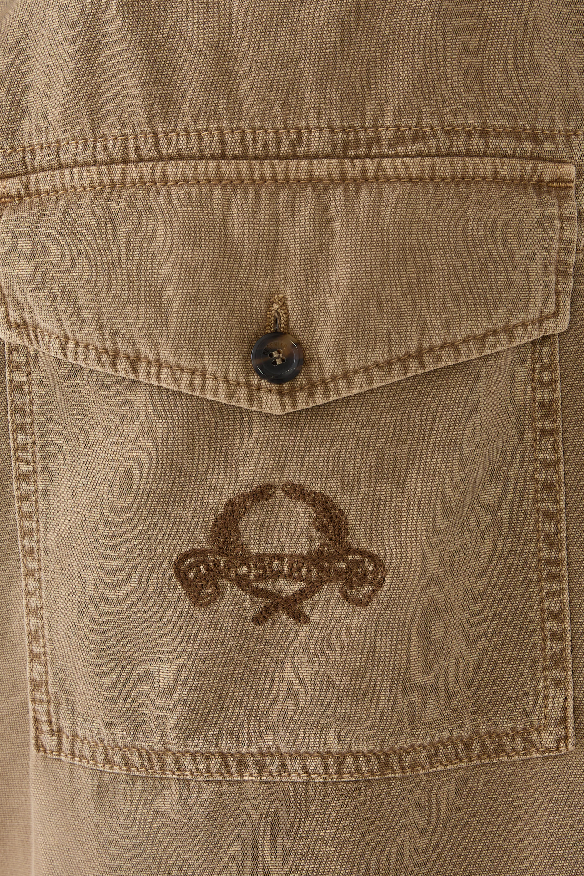 Laurel Crown Emblem Cotton Cargo Shorts