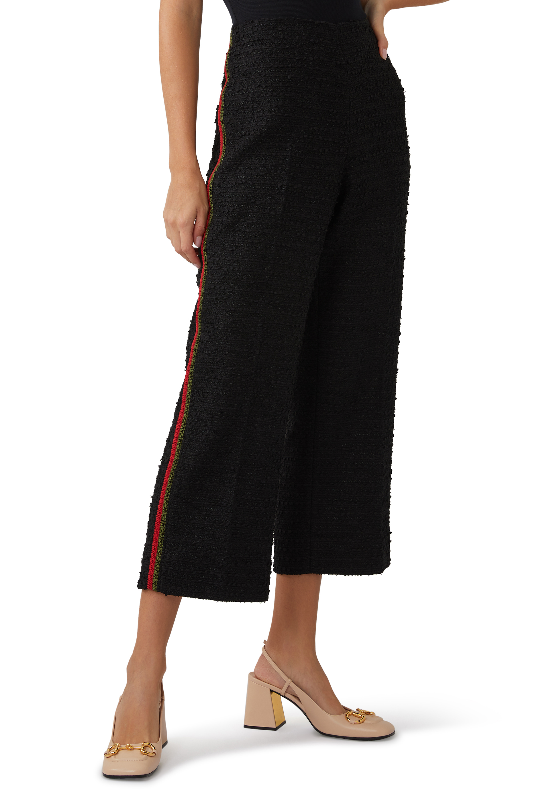 Side Stripe Tweed Pants