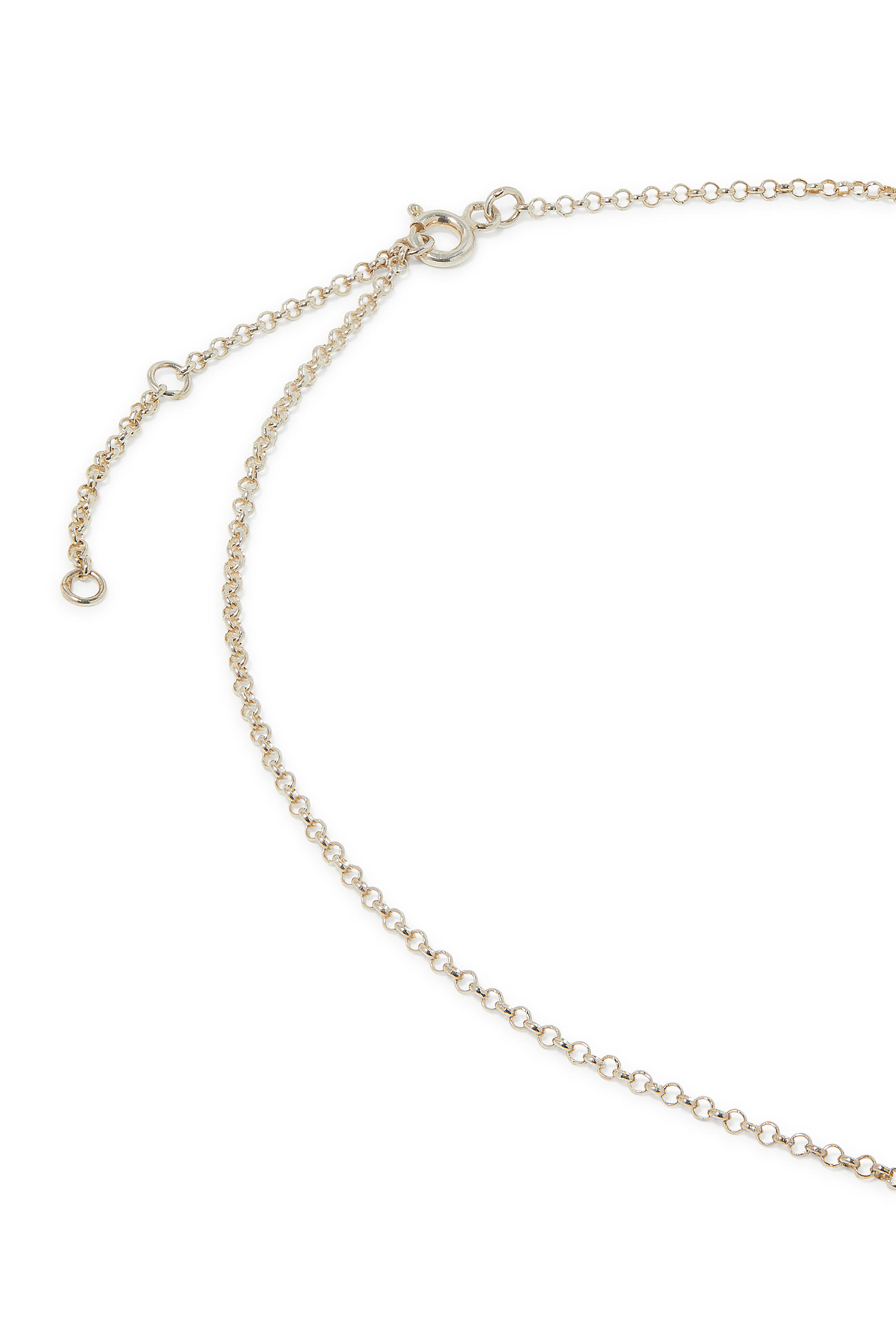 Arabic Letter "Meem" Diamond Pendant Necklace, Sterling Silver & Diamond