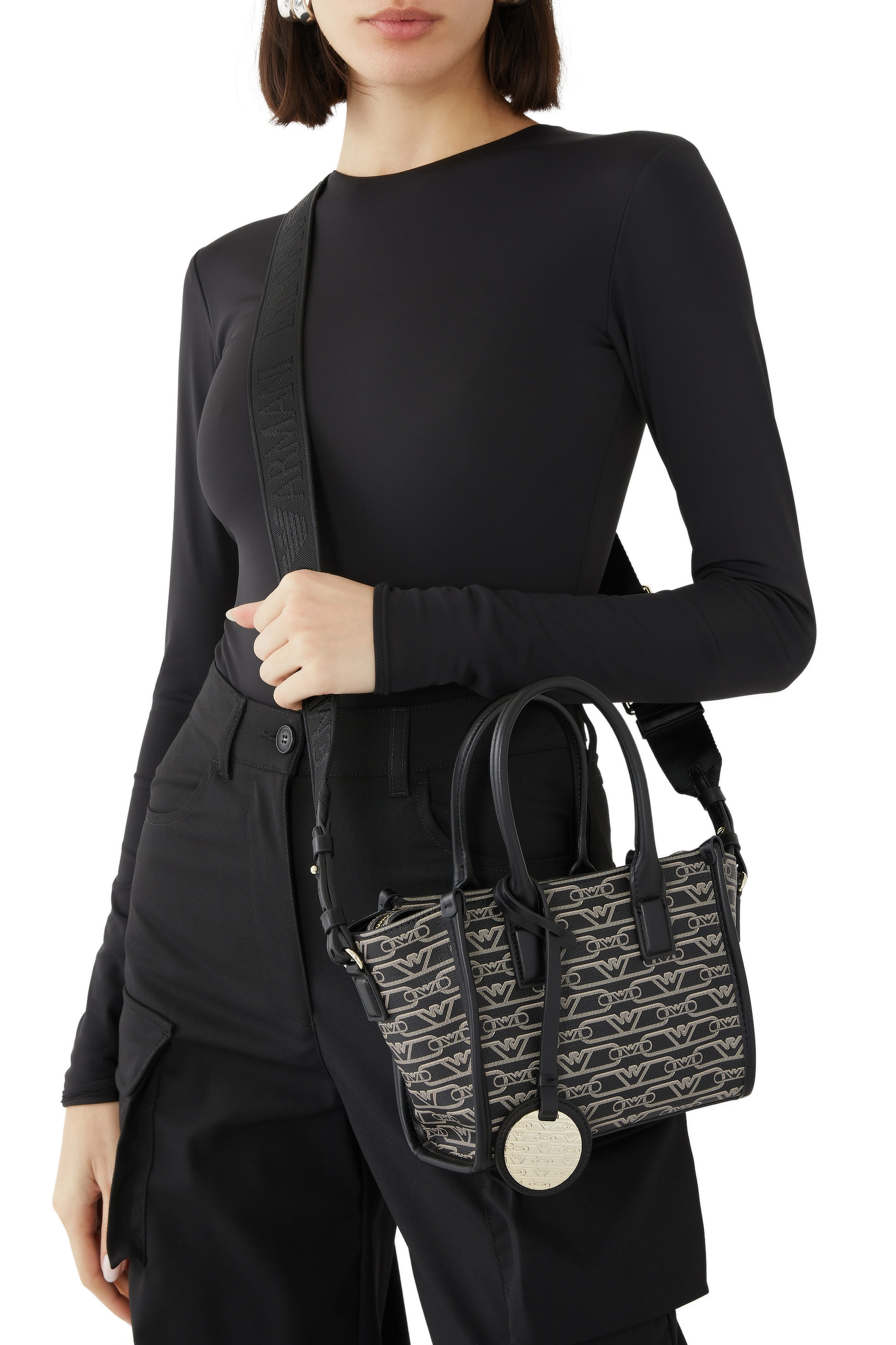 Small All-Over Monogram Print Shopper Bag