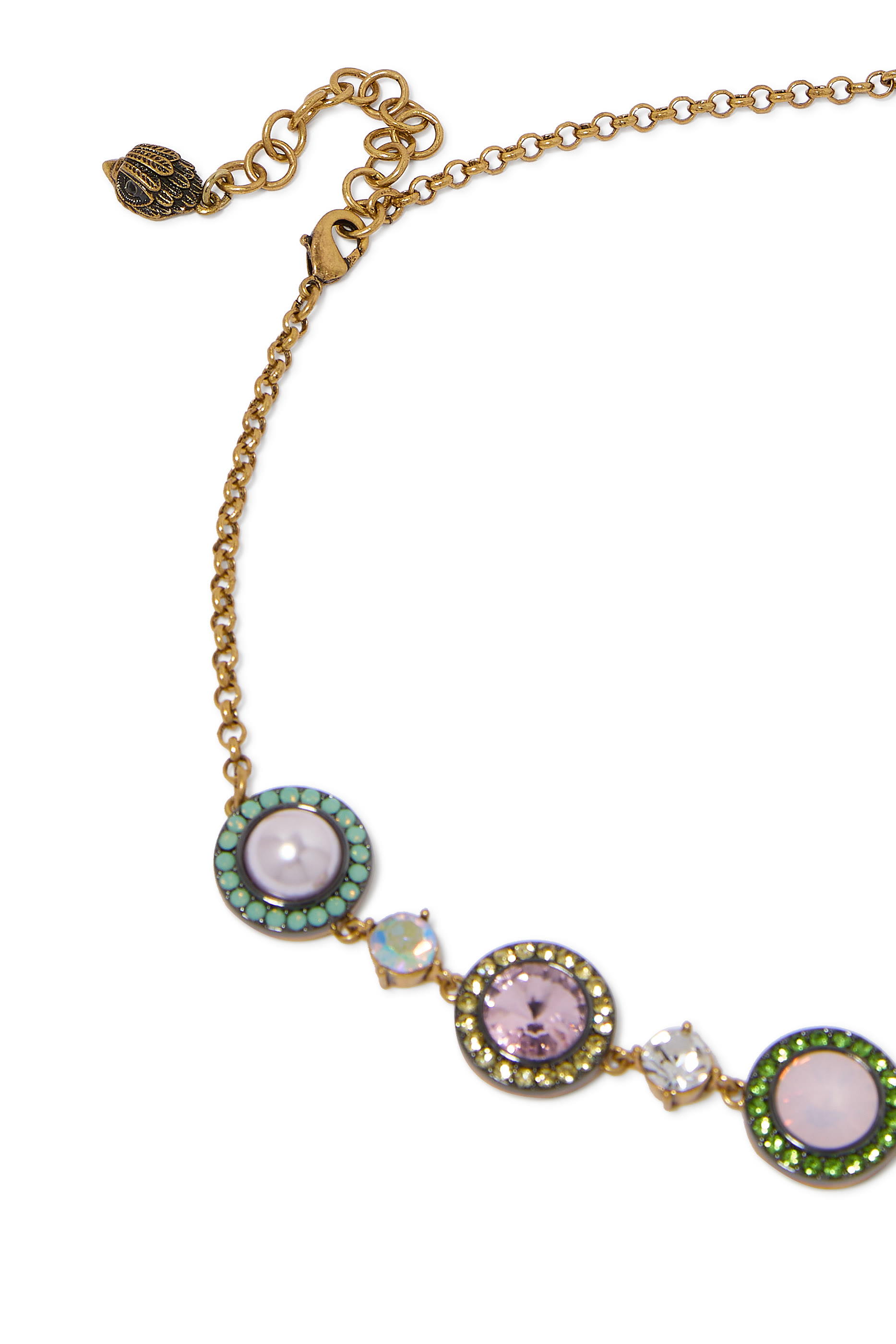 Small Octavia Necklace, Brass & Crystals