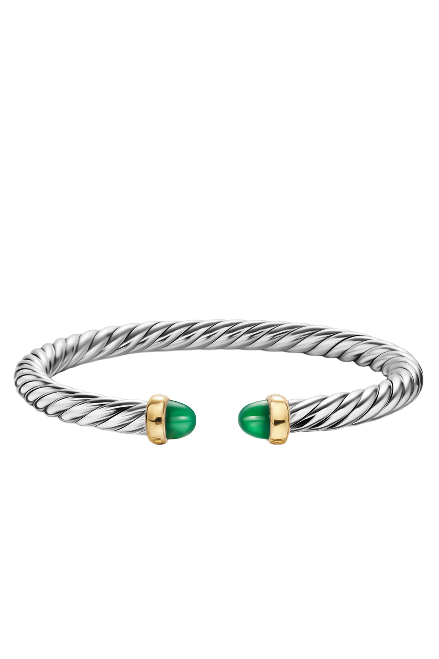 Cable Flex&reg; Bracelet, Sterling Silver, 14k Yellow Gold & Onyx