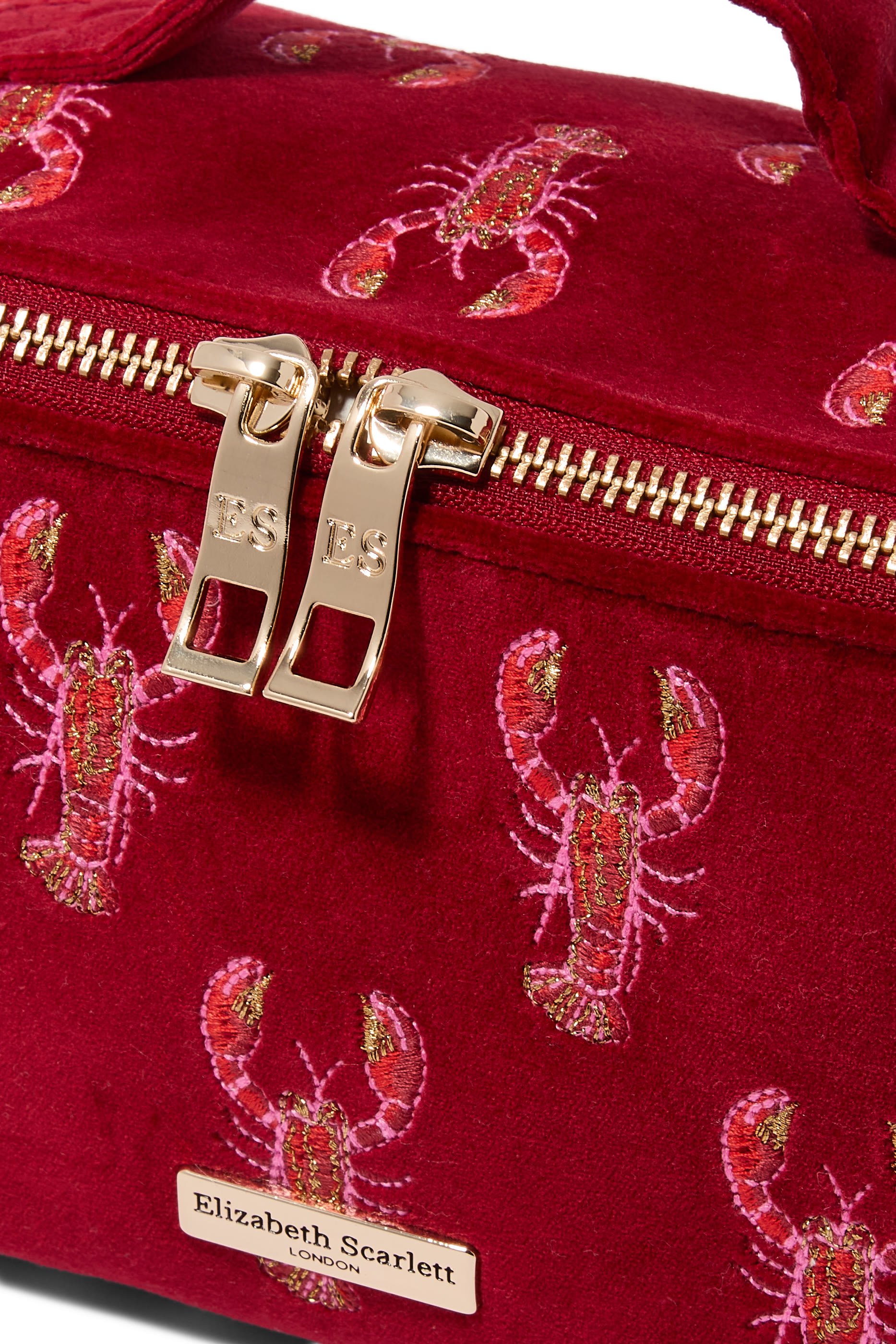 Lobster Velvet Open Flat Makeup Bag 