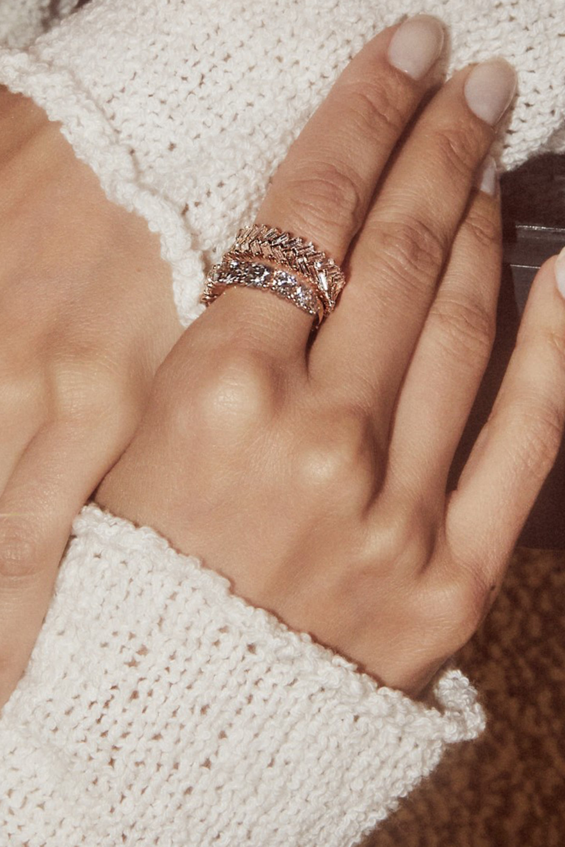 Zipper Ring, 18k White Gold & Diamonds