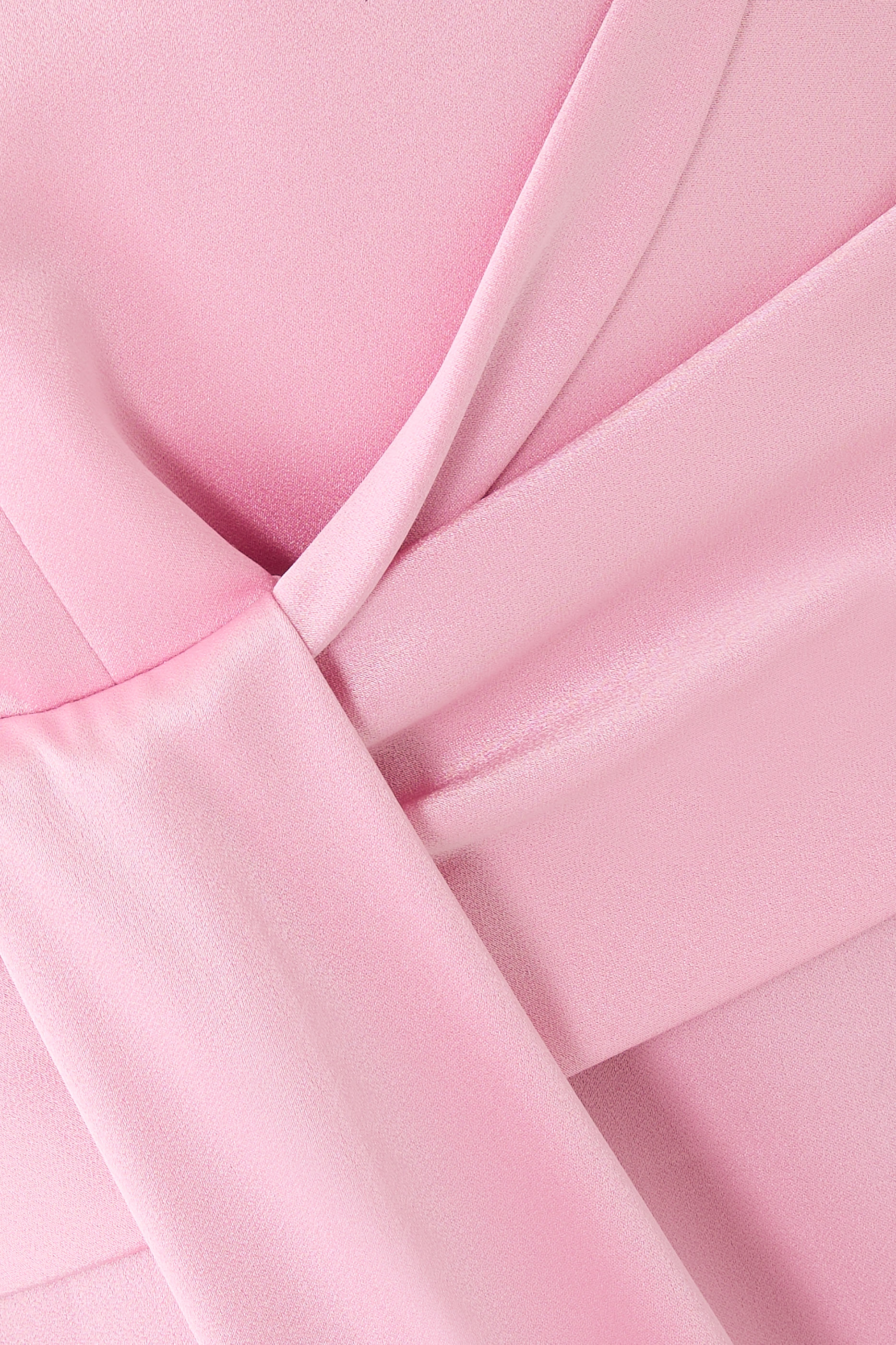  Strapless Sash Drape Column in Satin Crepe