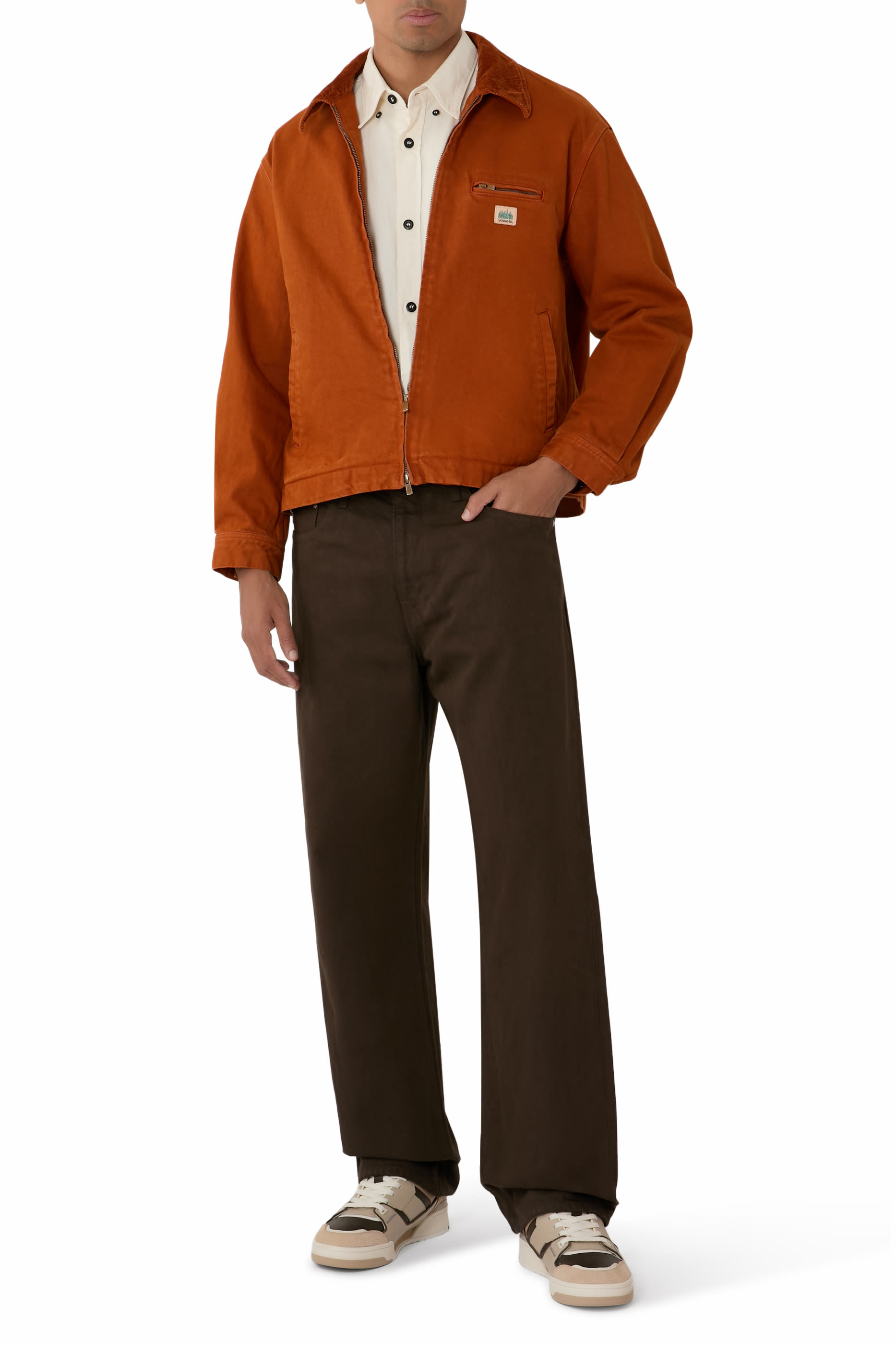 Cord Collared Zip-Up Jacket