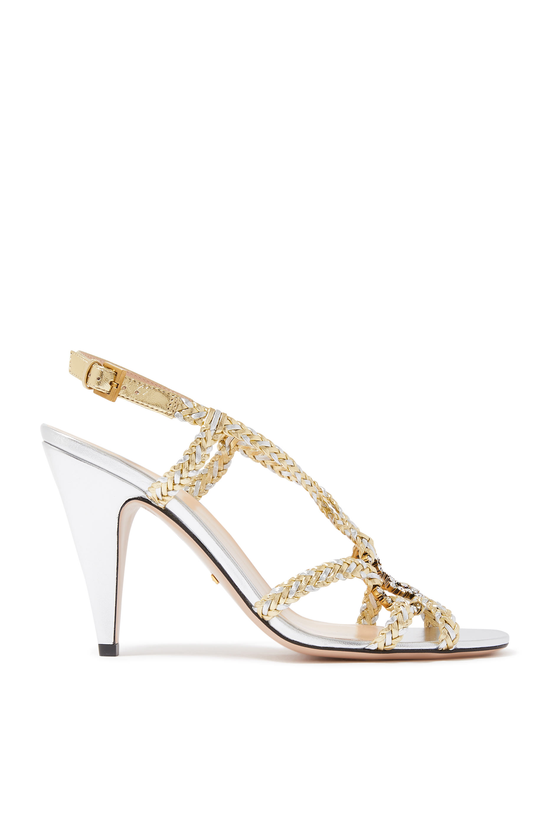 Nojum Logo Embellished 115 Leather Sandals