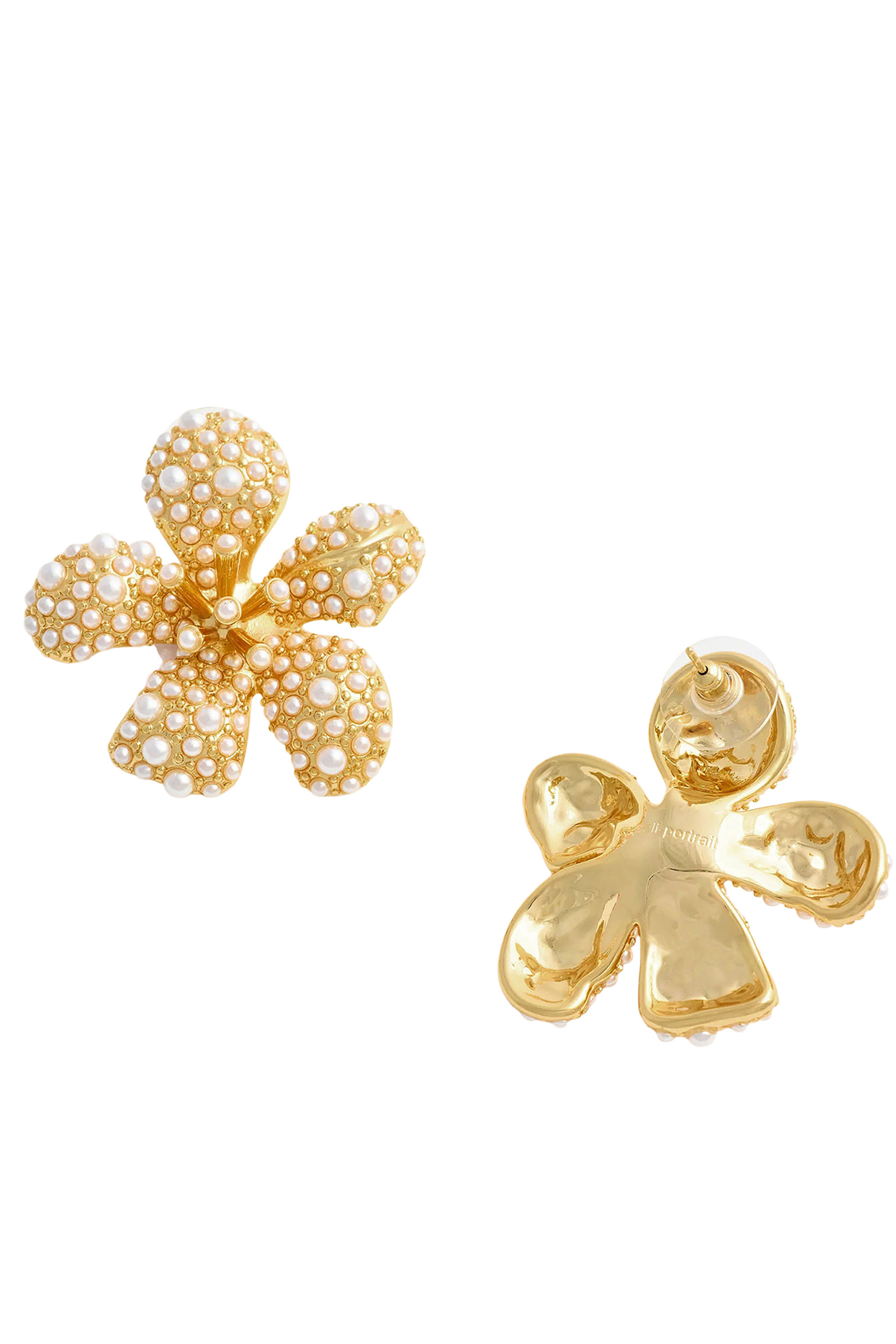 Pearl Encrusted Flower Earrings