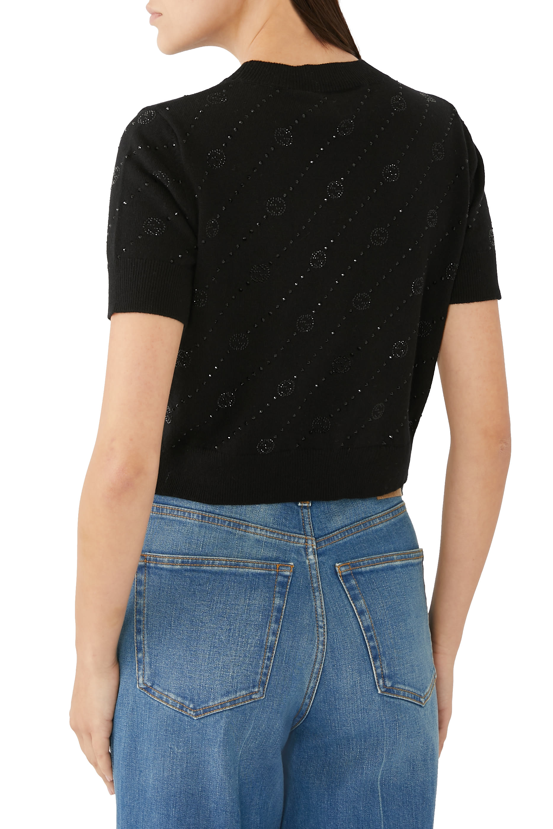 Cashmere Crystal Interlocking G Top