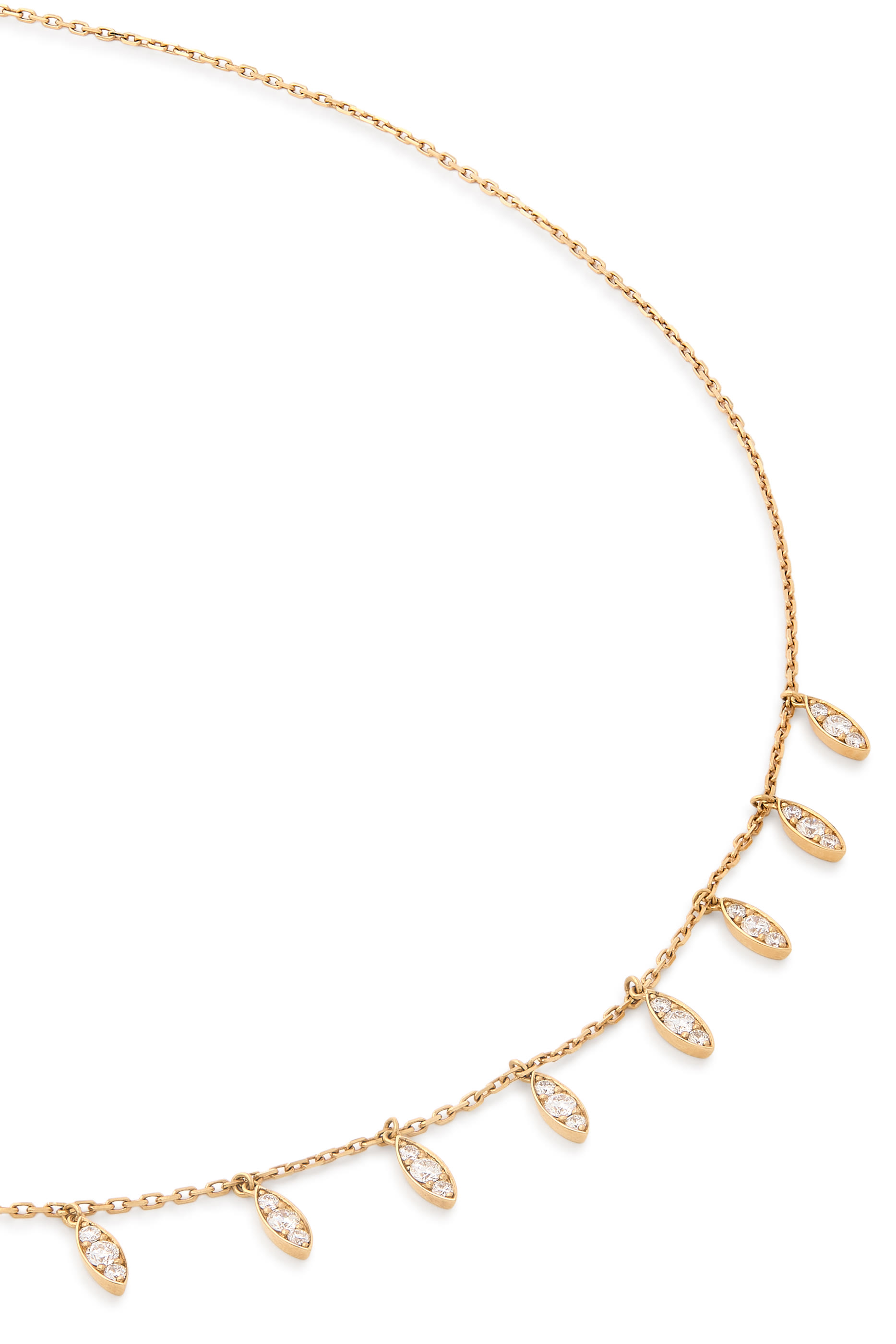 Barq Marquise Dangling Necklace, 18k Yellow Gold & Diamonds