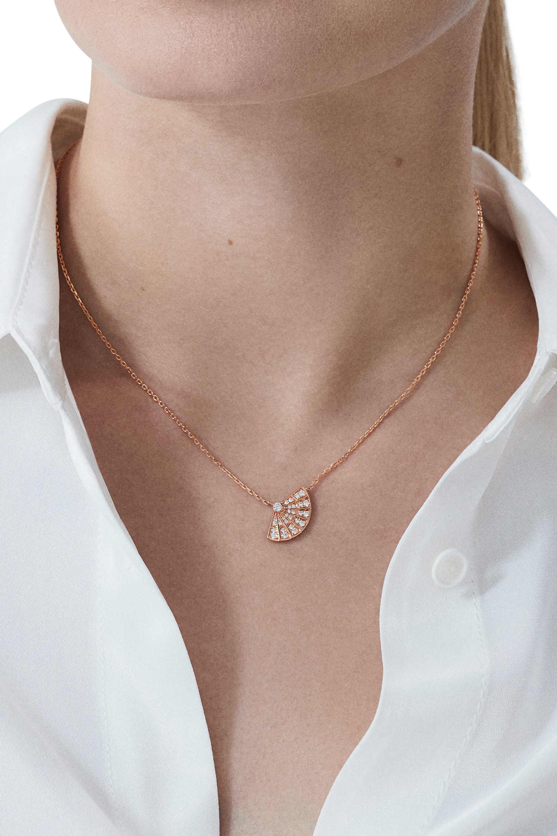 Fanfare Symphony Pendant, 18k Rose Gold & Diamonds