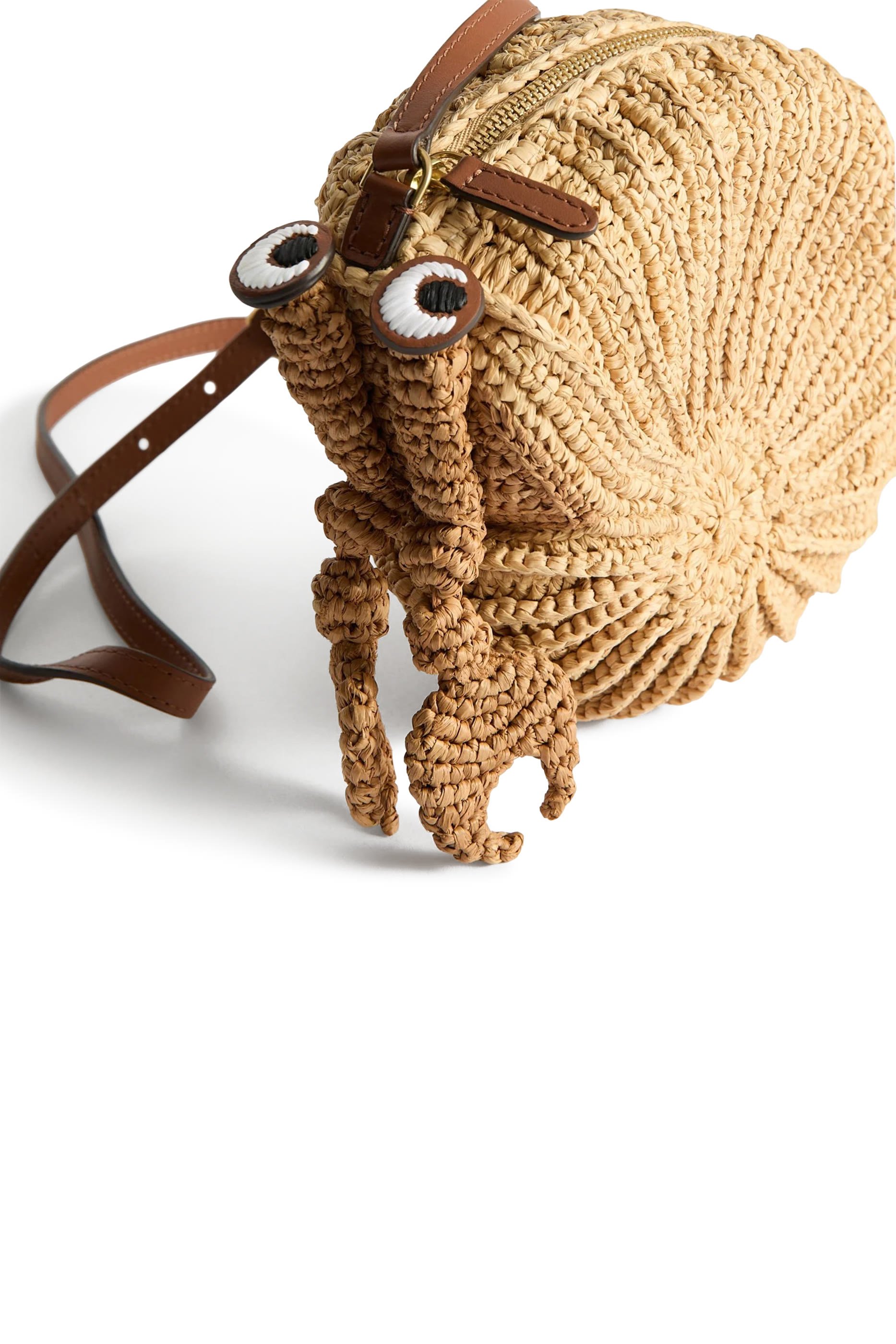 Raffia Hermit Crab Crossbody Bag