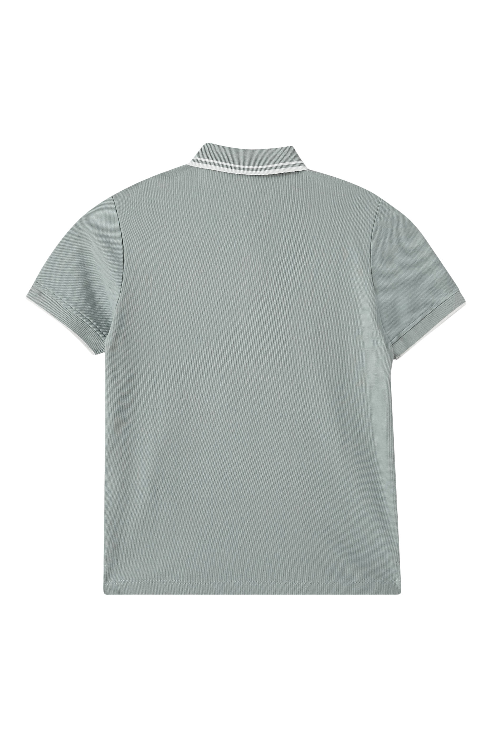 Kids Short-Sleeved Polo with Eagle Logo on Collar