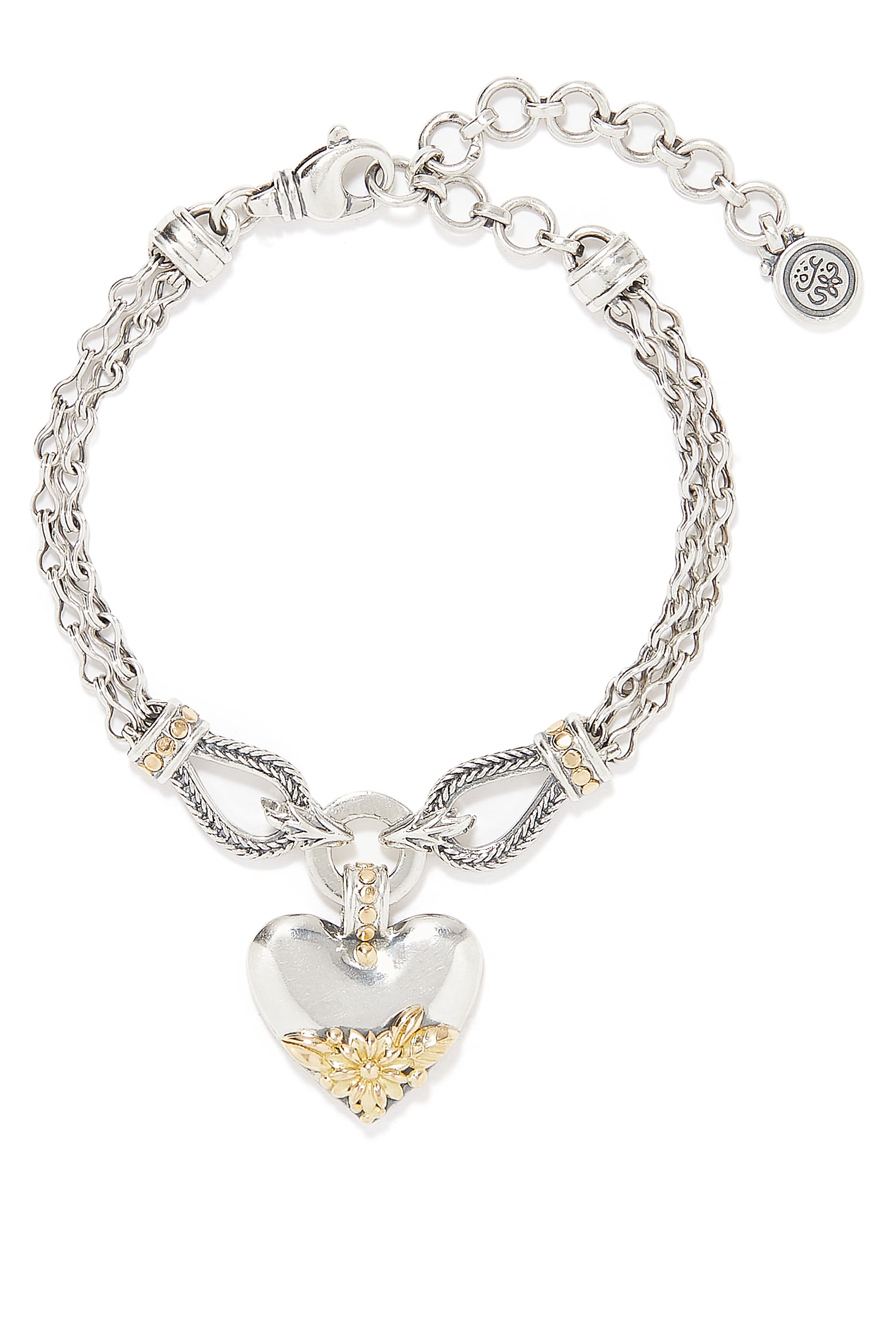 Fallahy Heart Bracelet, 18k Yellow Gold & Sterling Silver
