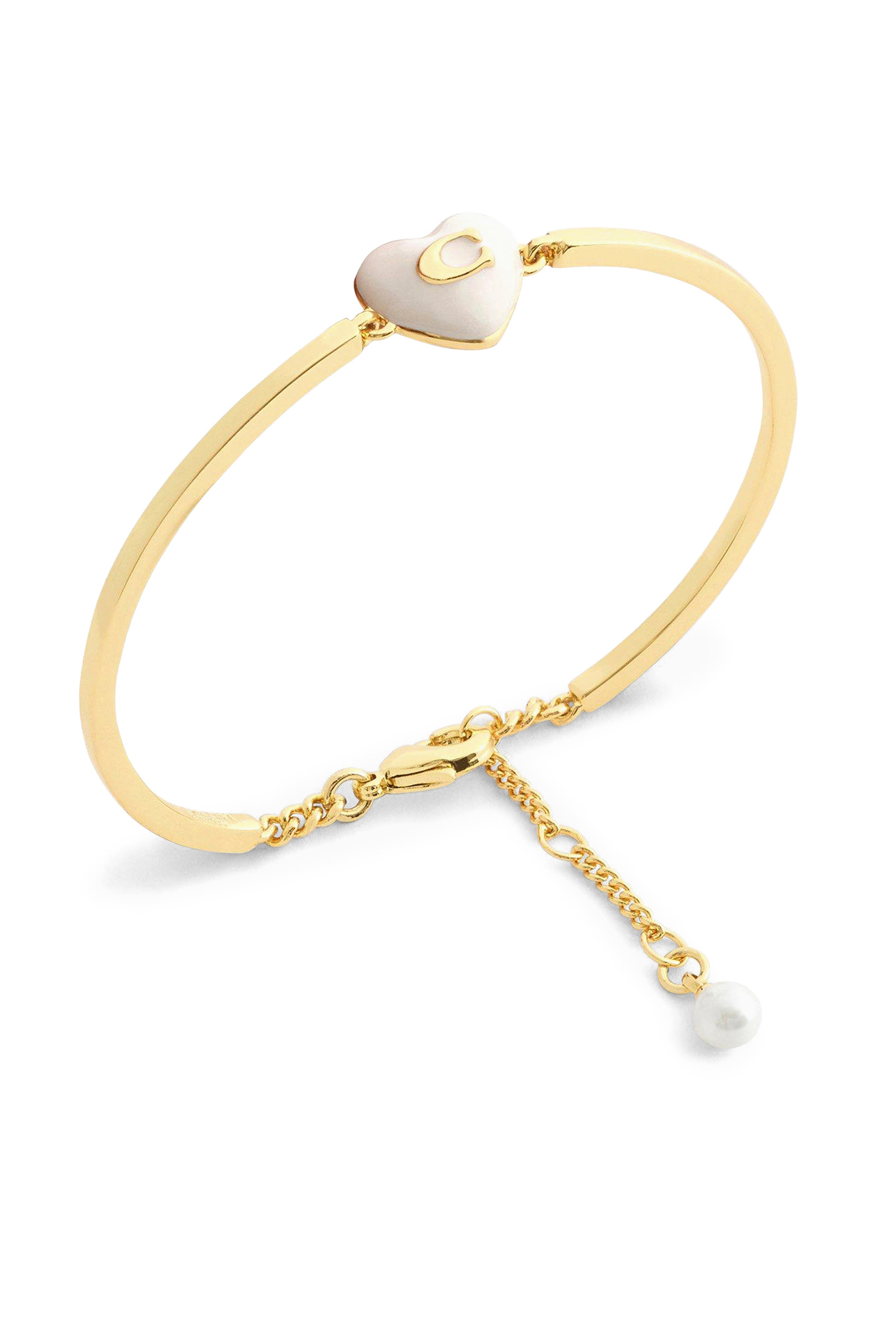 Enamel C Heart Cuff Bracelet