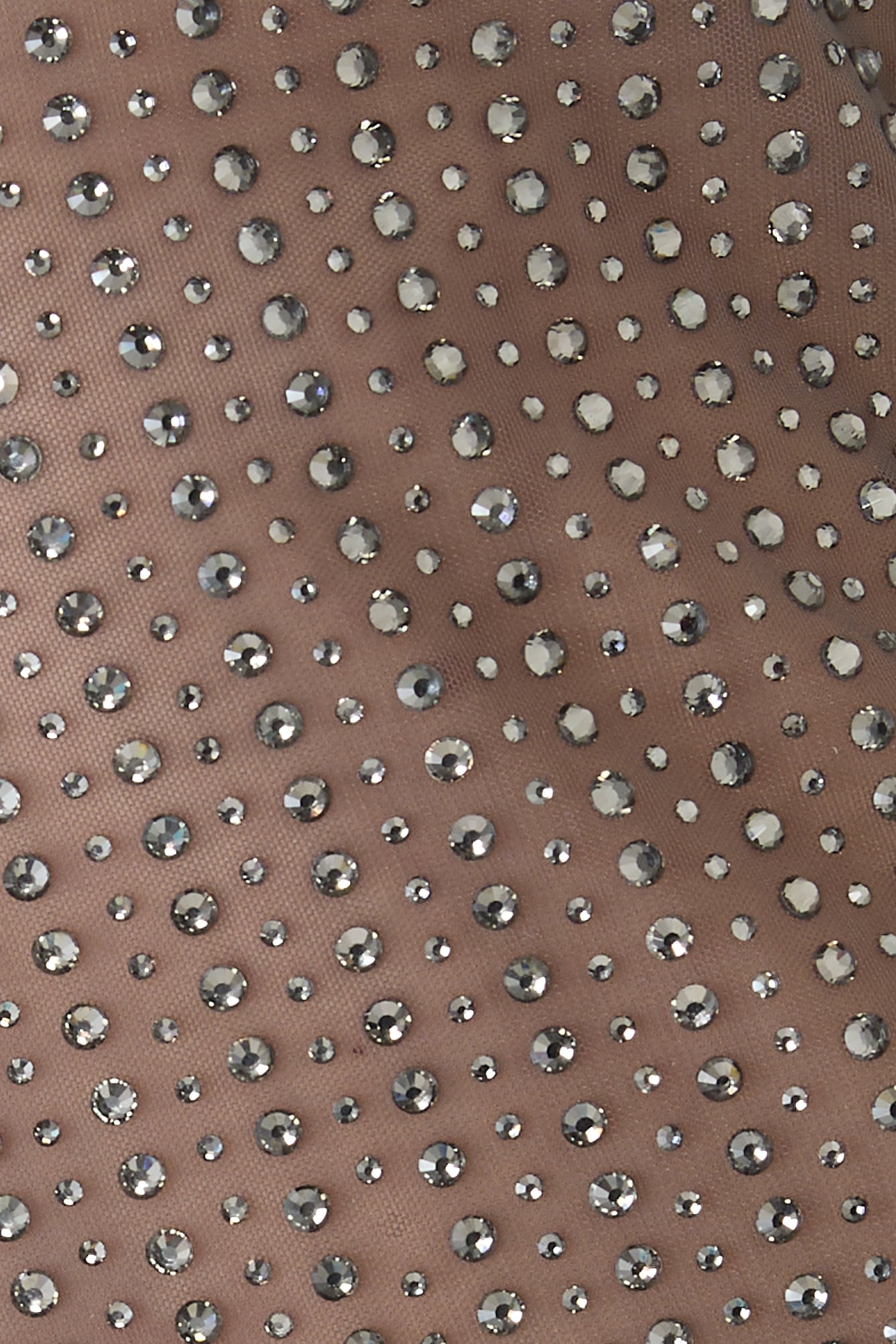 All-Over Crystal Embellishments Mini Dress