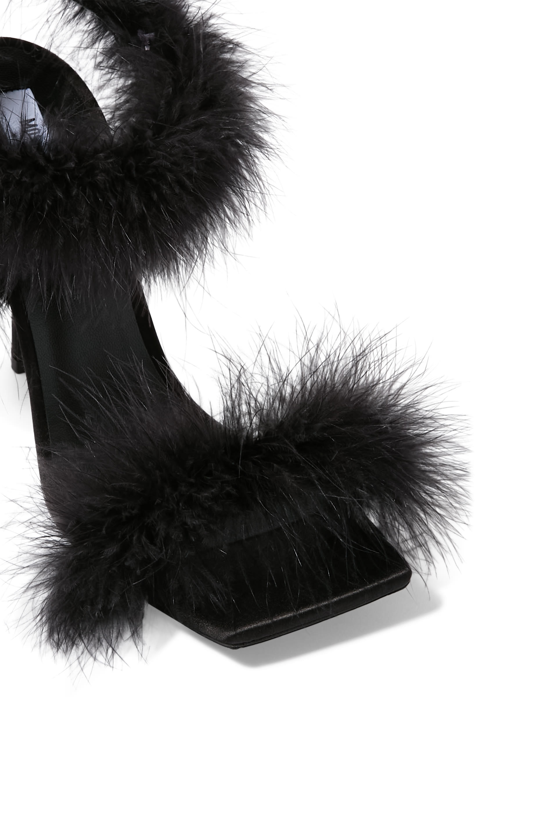 Satin 100 Sandals with Feathers