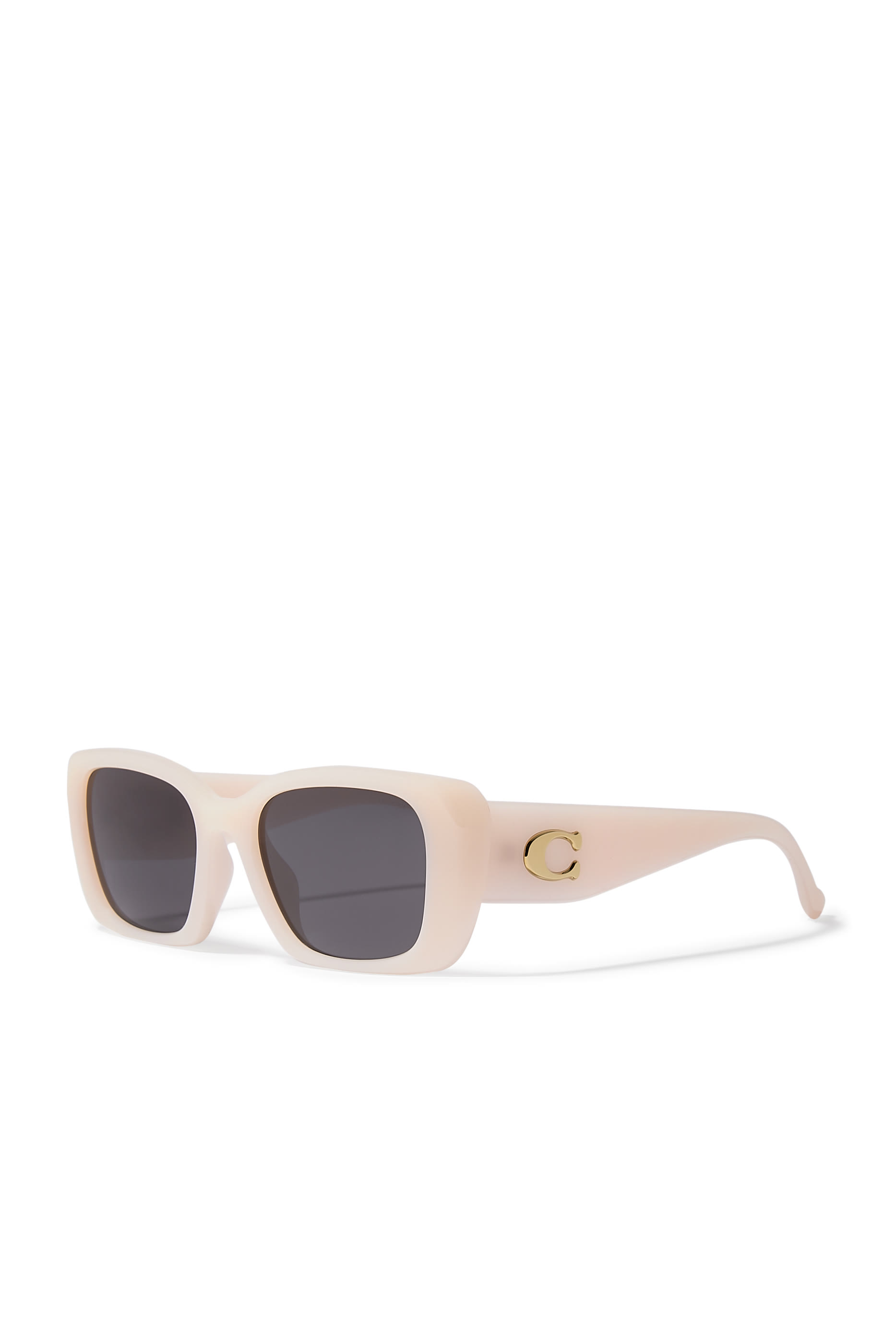 Square-Frame Maxi C Logo Temple Sunglasses