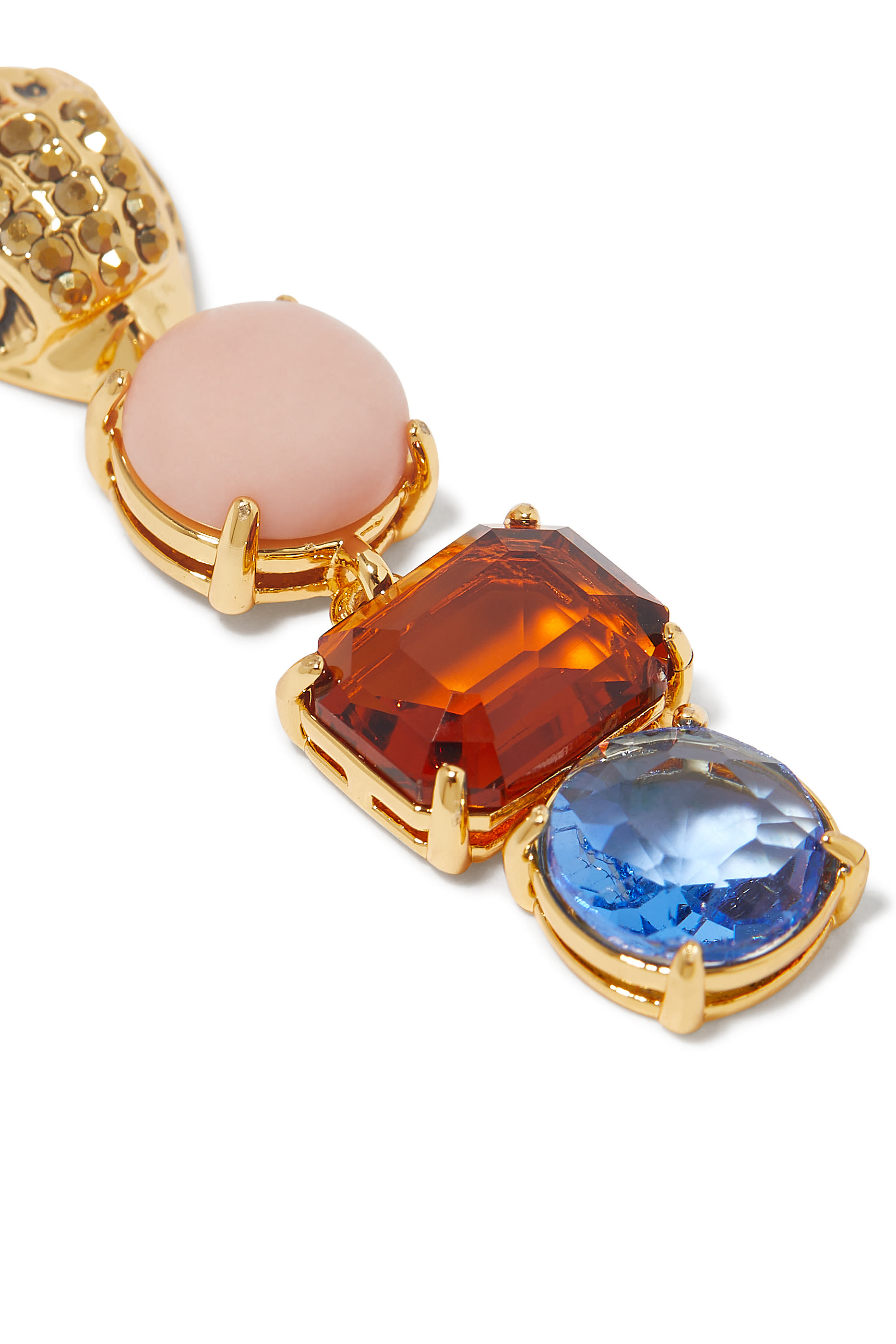 Mixed Gem Linear Earrings