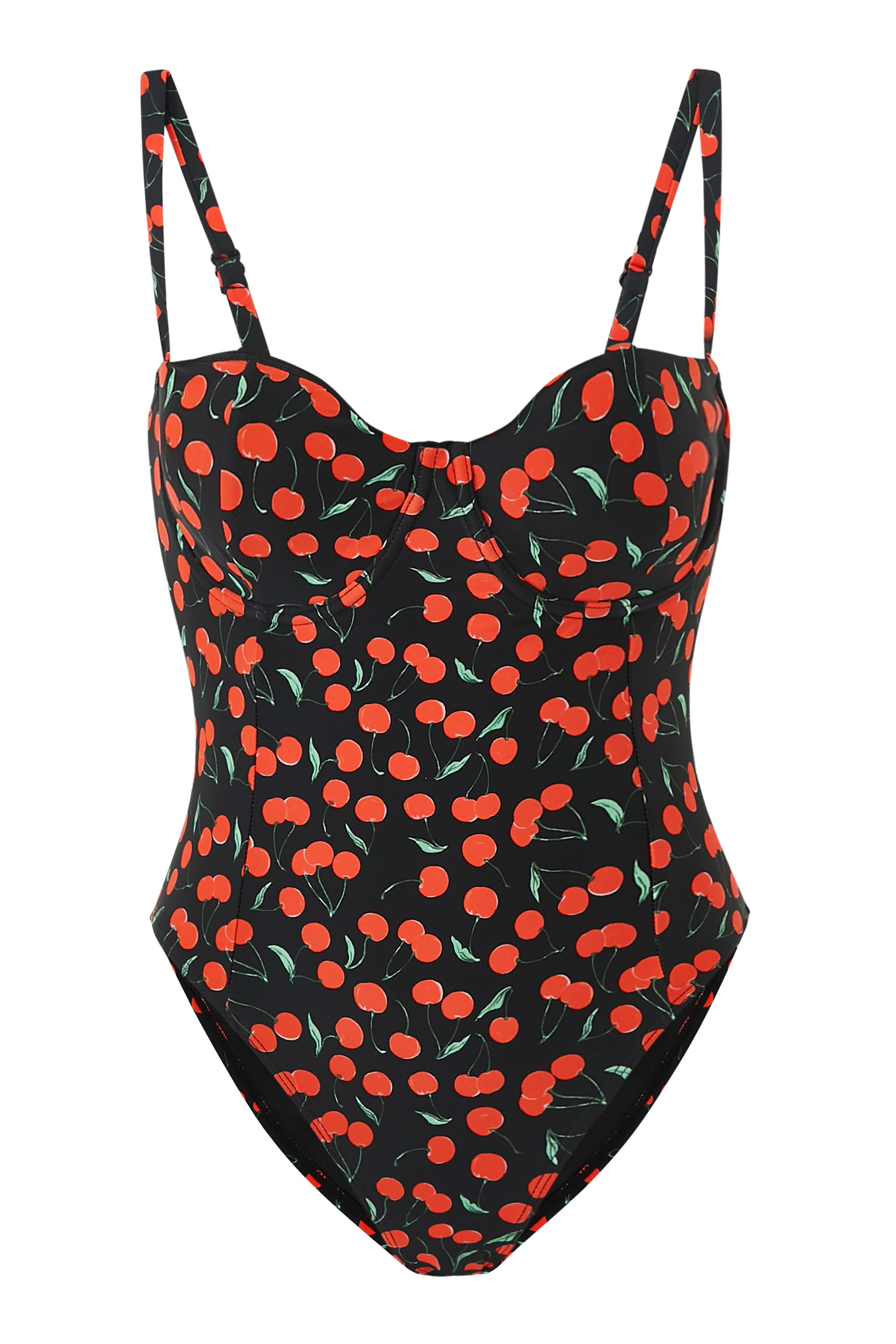 Cherry Square Neck One-Piece