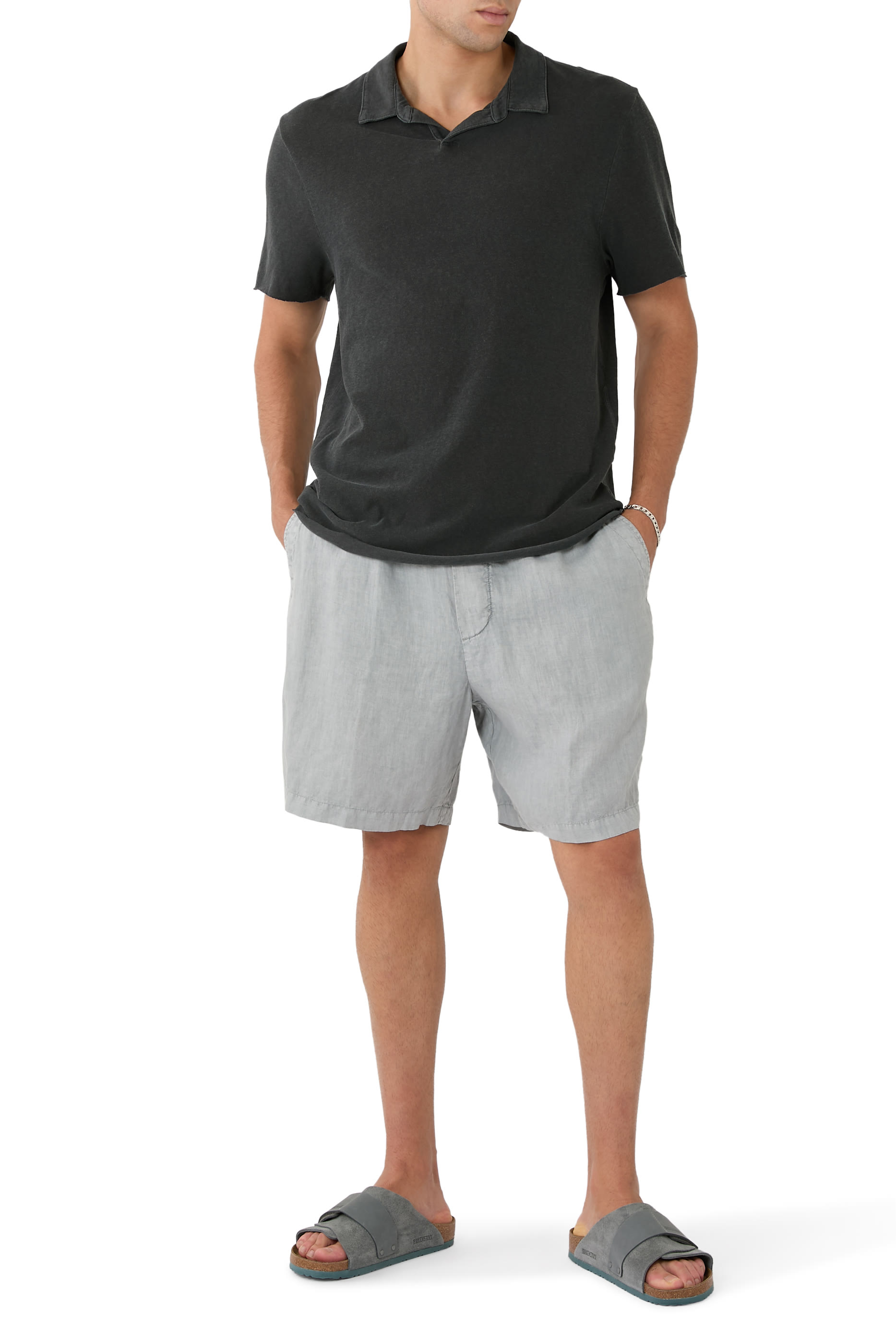 Relaxed Fit Linen Shorts