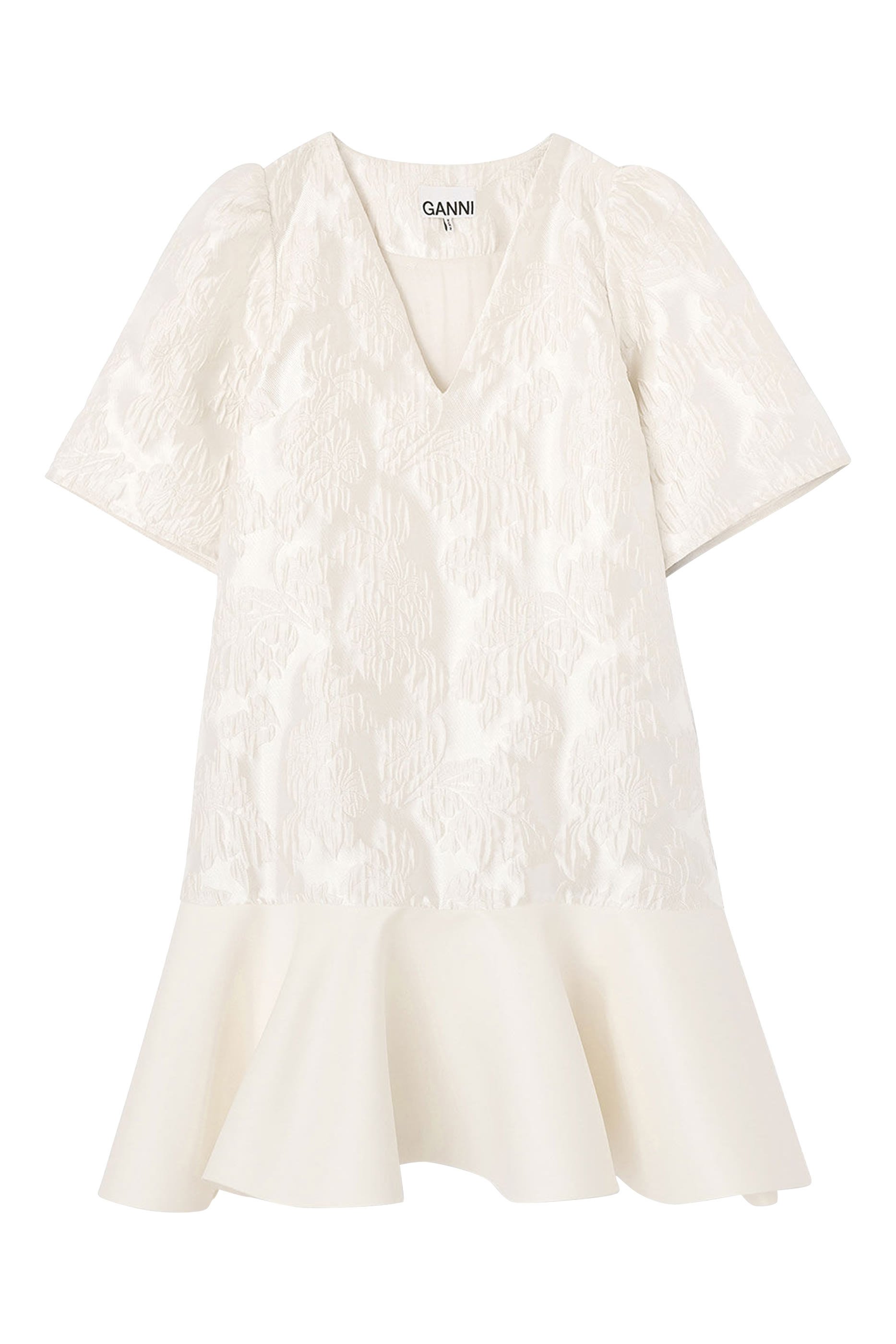  Satin Cloqu&eacute; Mini Dress 