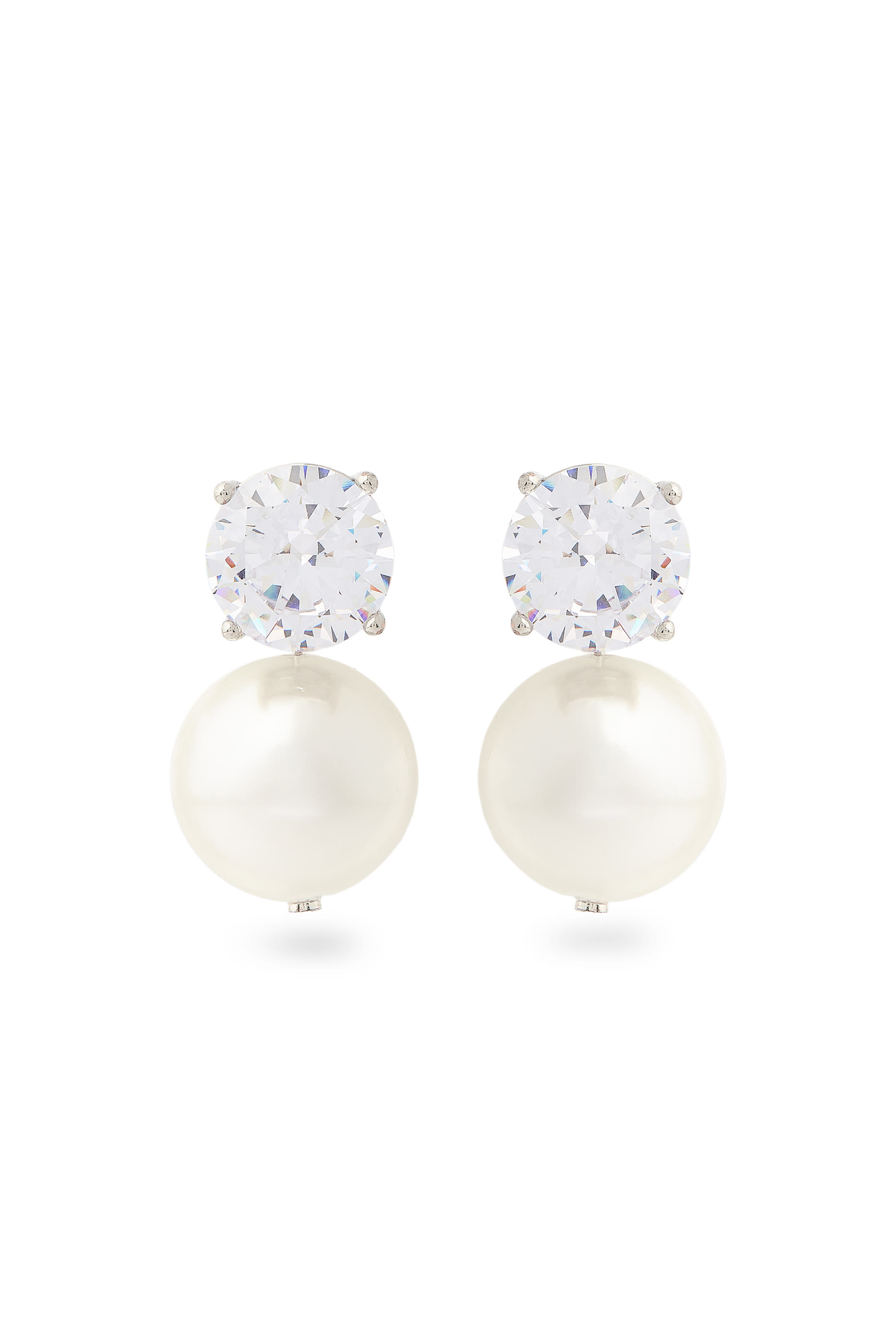  Cleo Large Earrings, Sterling Silver & Cubic Zirconia