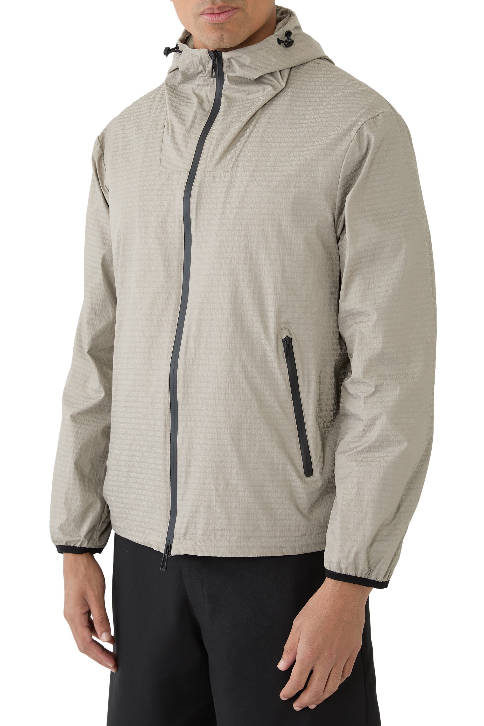All-Over Lettering Water-Repellent Blouson