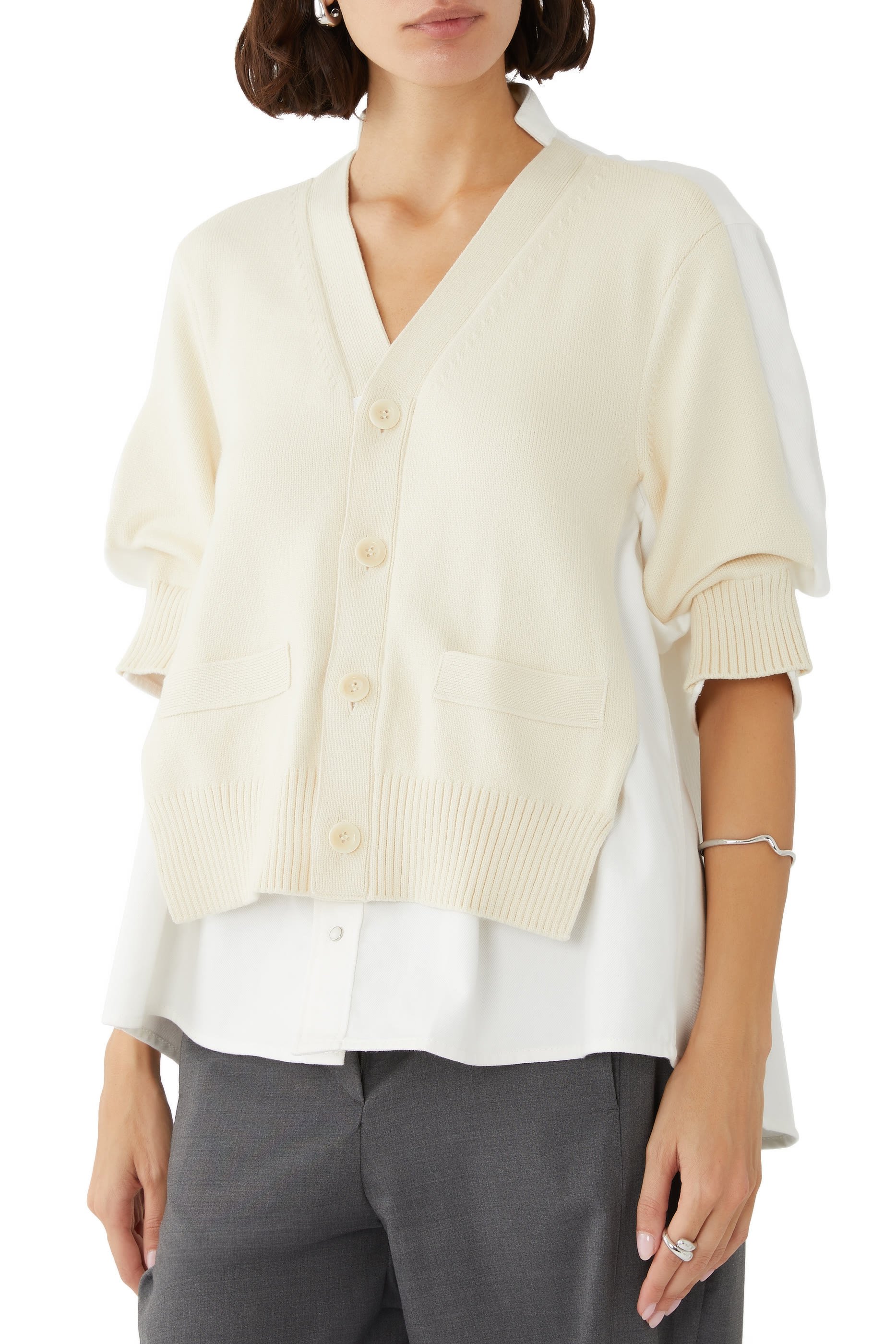 Denim x Knit Cardigan