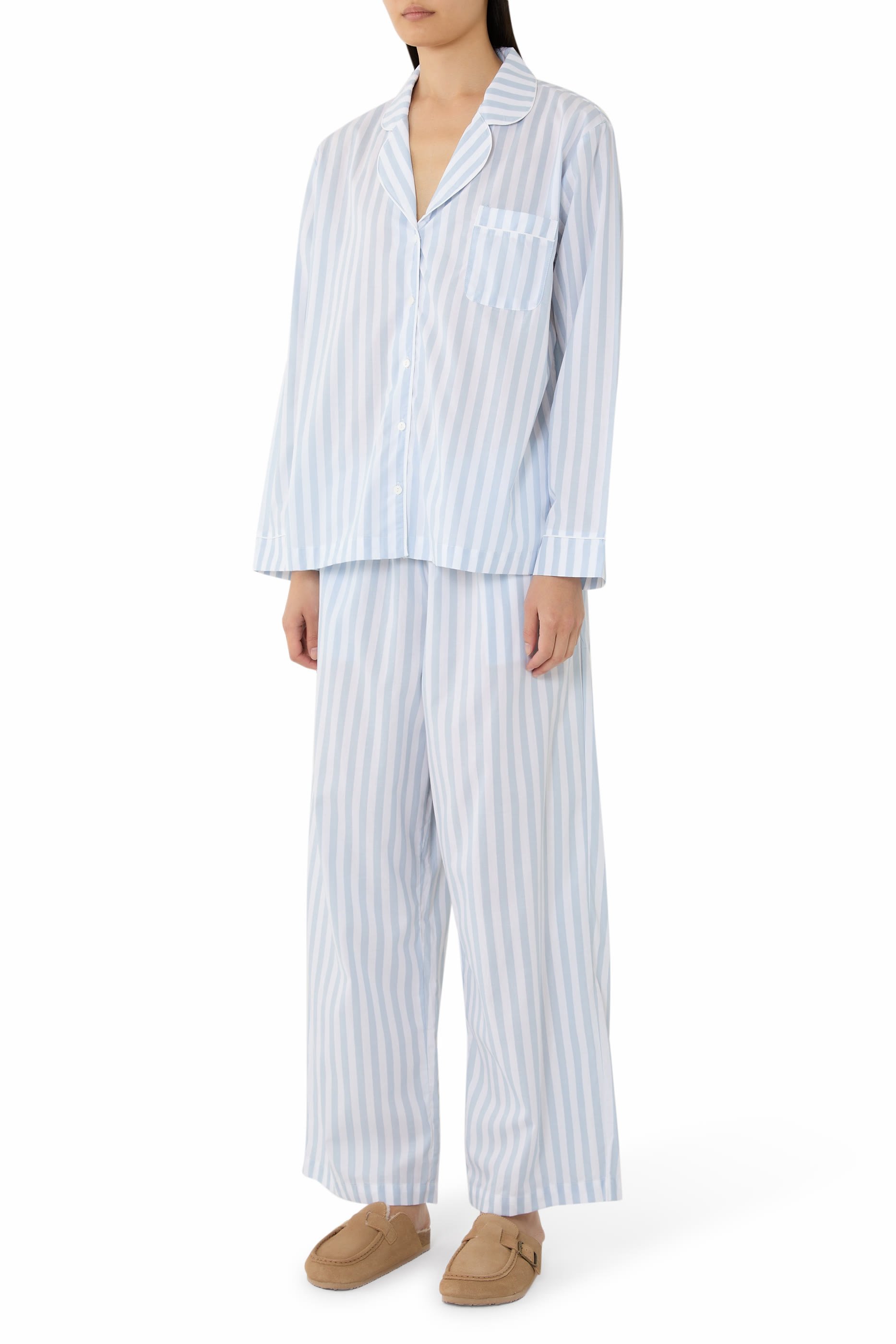 Organic Cotton Poplin Stripe Pyjama Set  