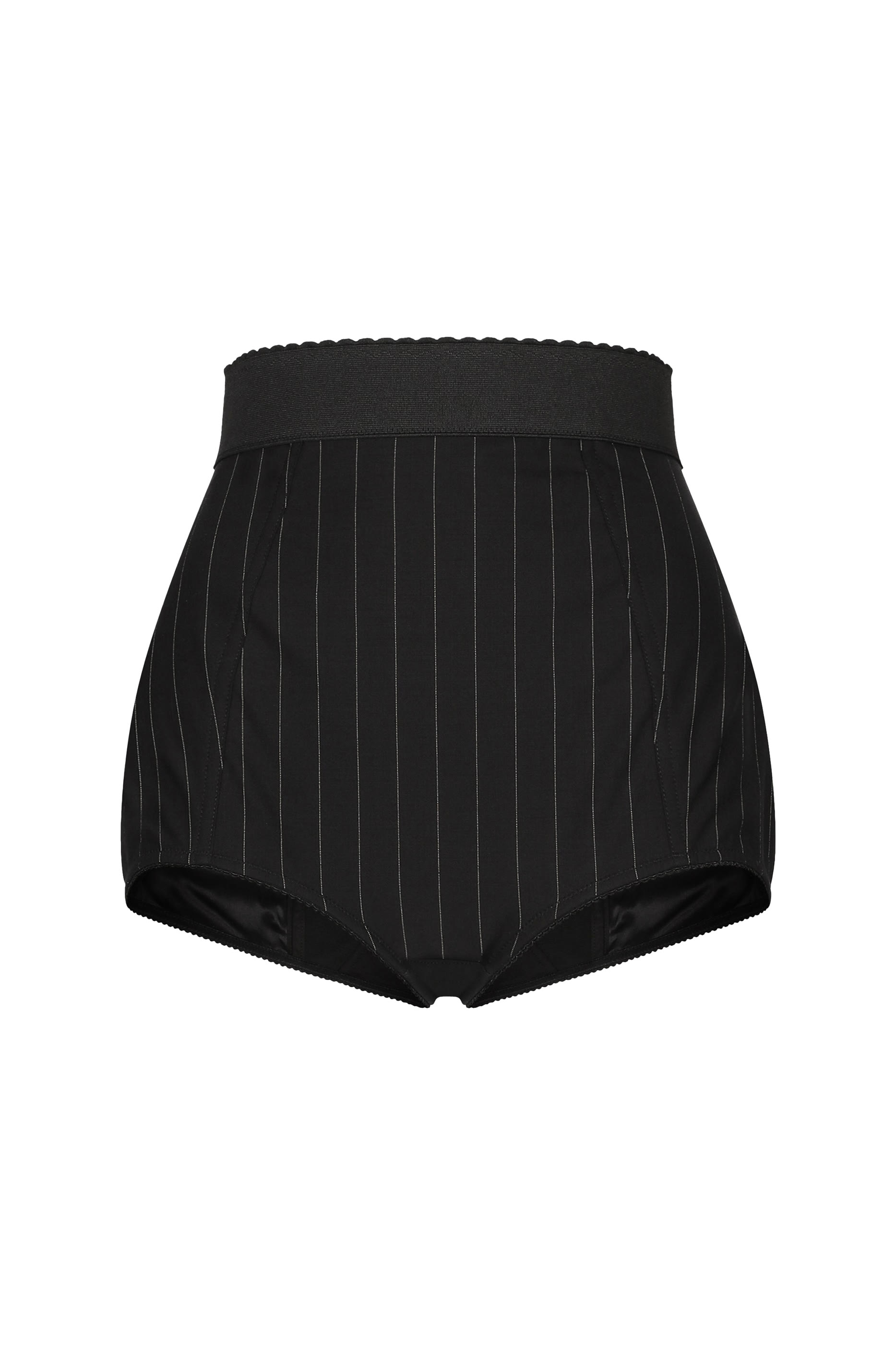 Pinstriped Wool-Blend Twill Panties