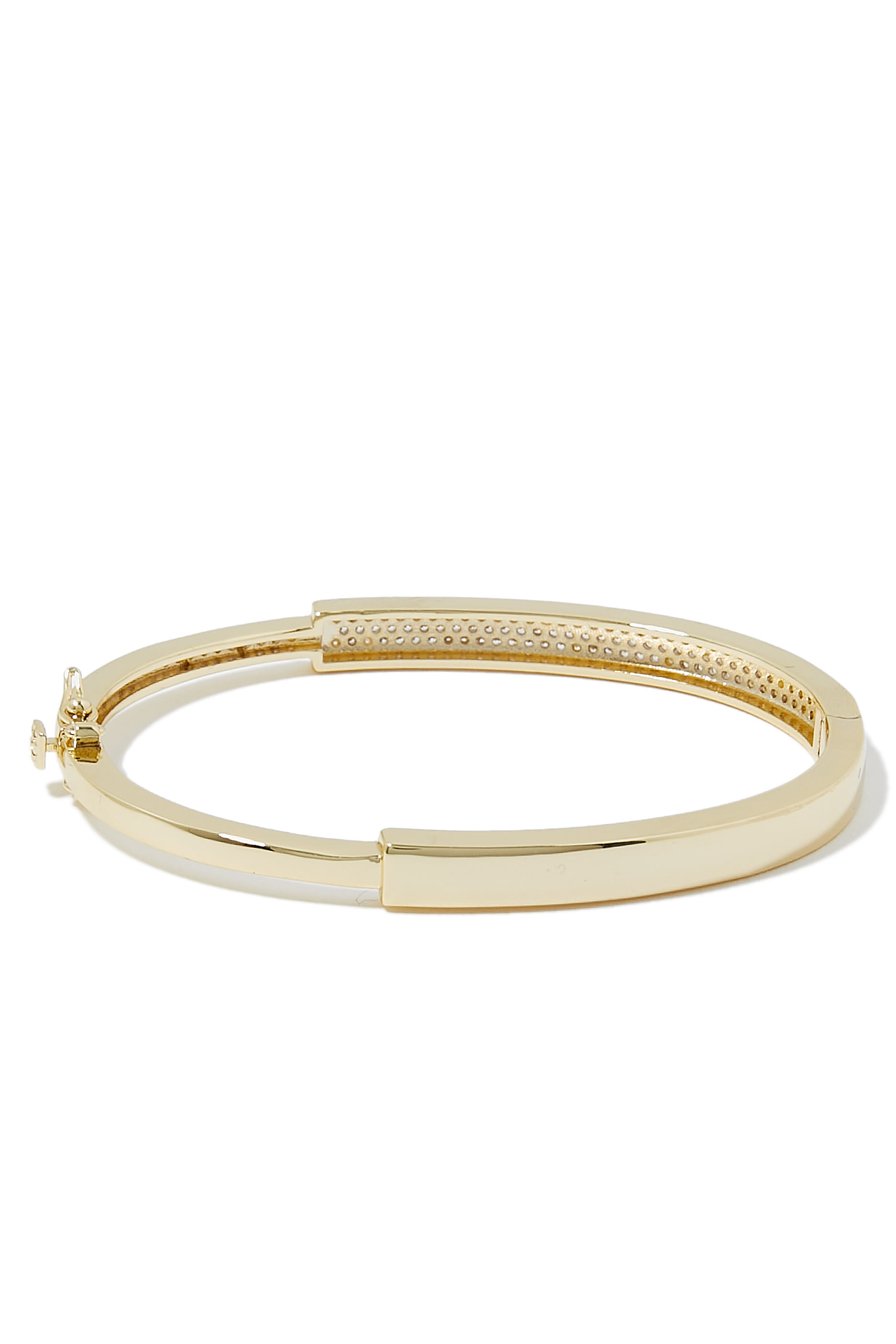 Pave CZ Hinged Bangle