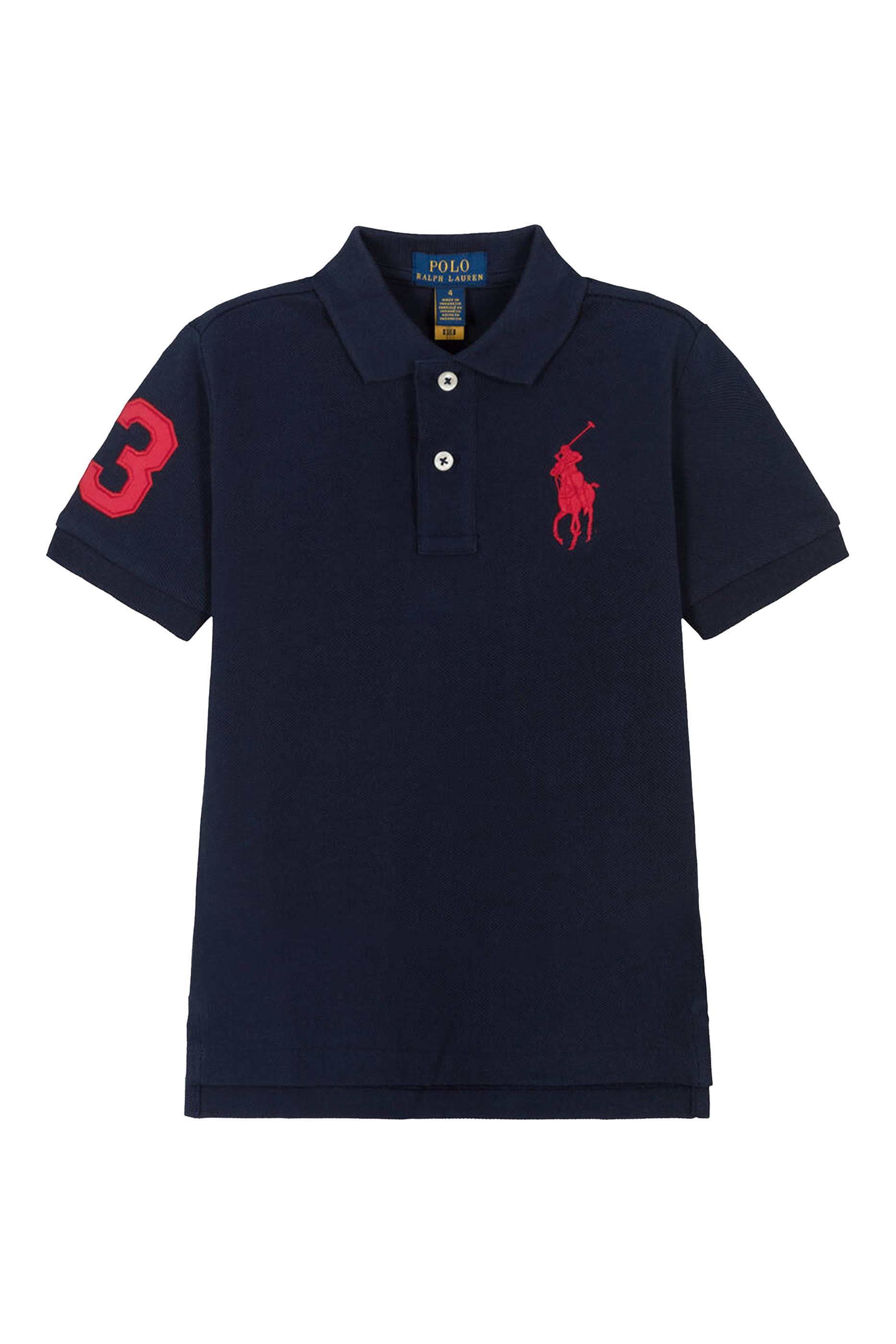 Kids Slim Fit Cotton Mesh Polo