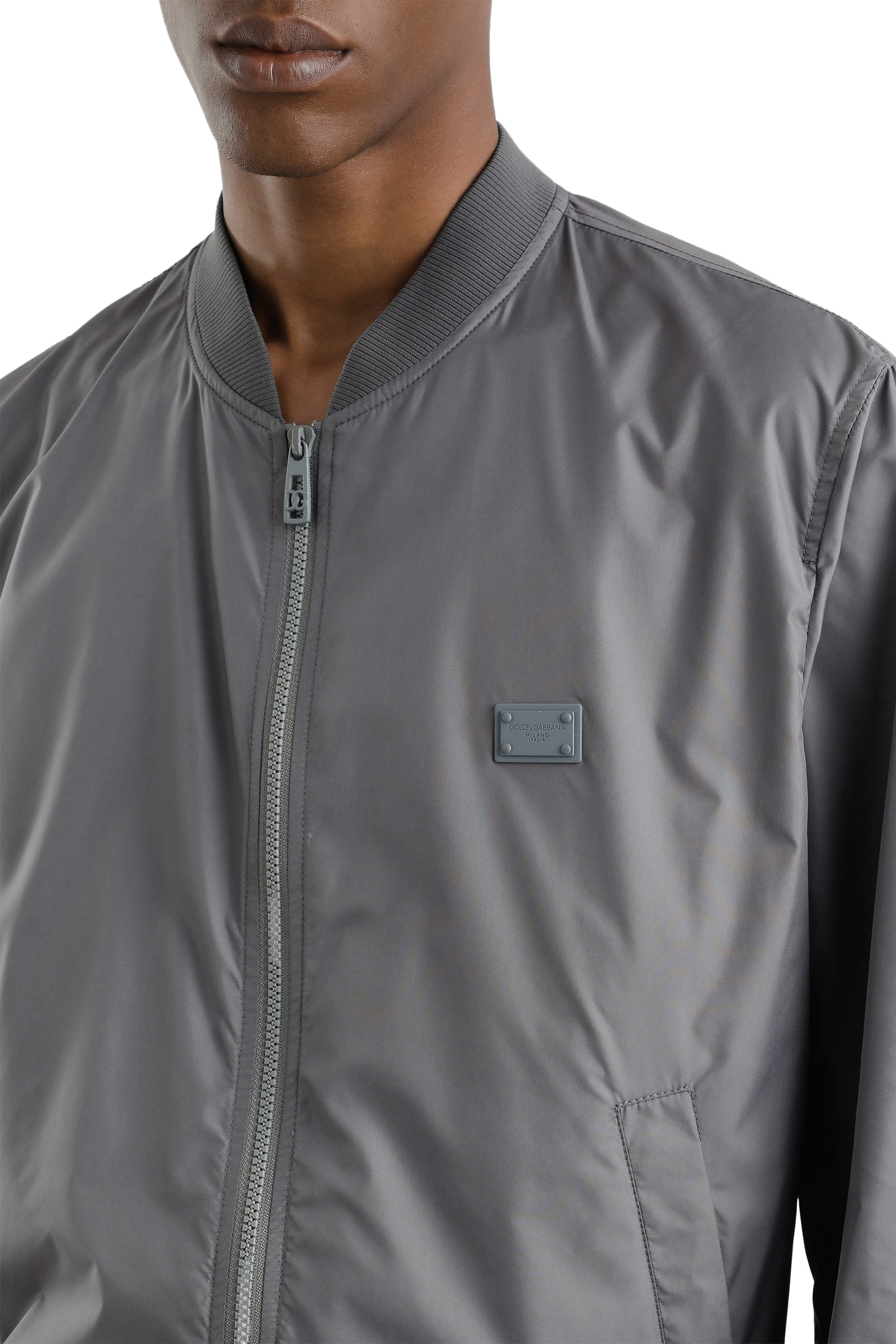 Logo Tag Technical Fabric Bomber Jacket