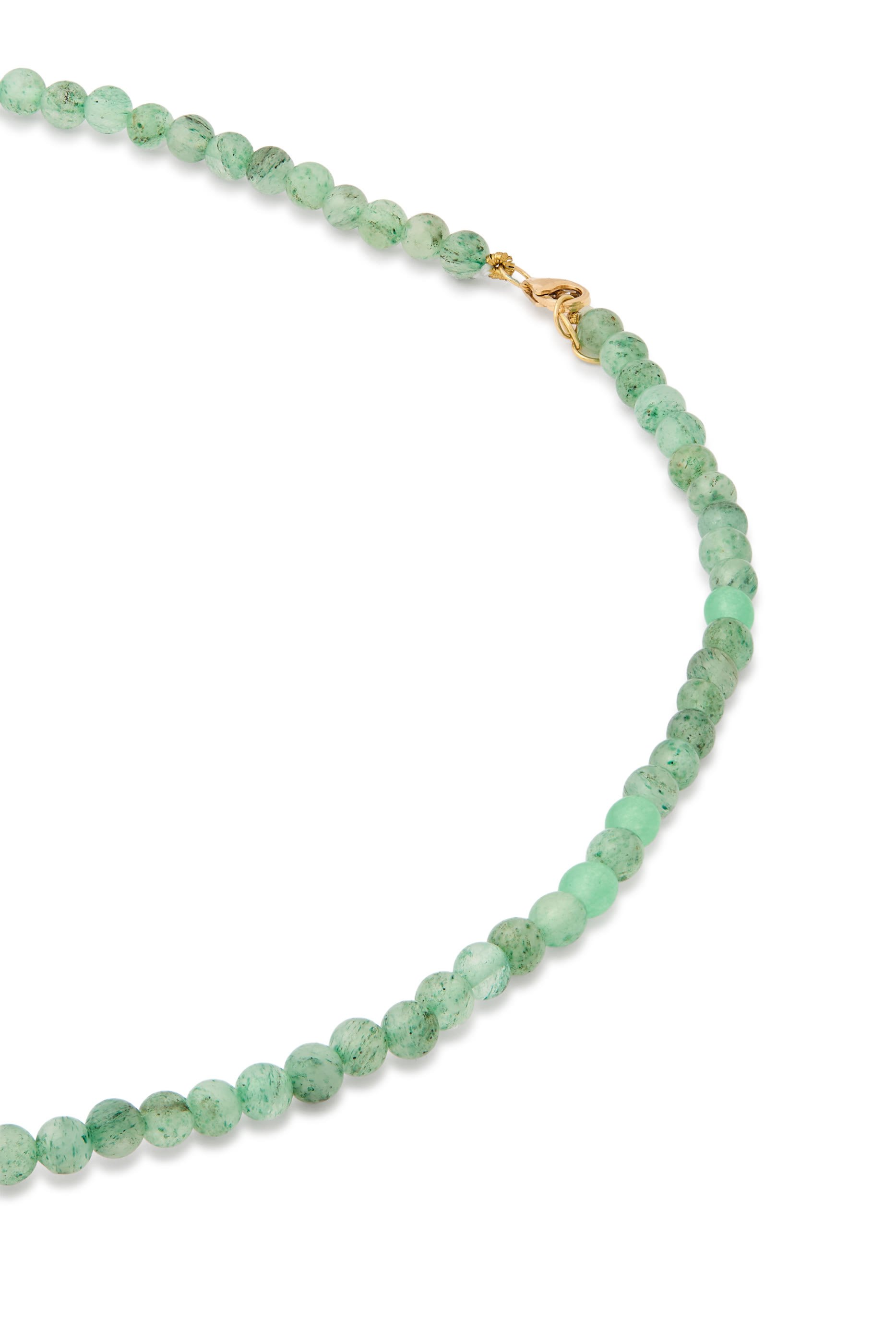 Mini Warrior On Beads Necklace, 18K Yellow Gold & Diamonds