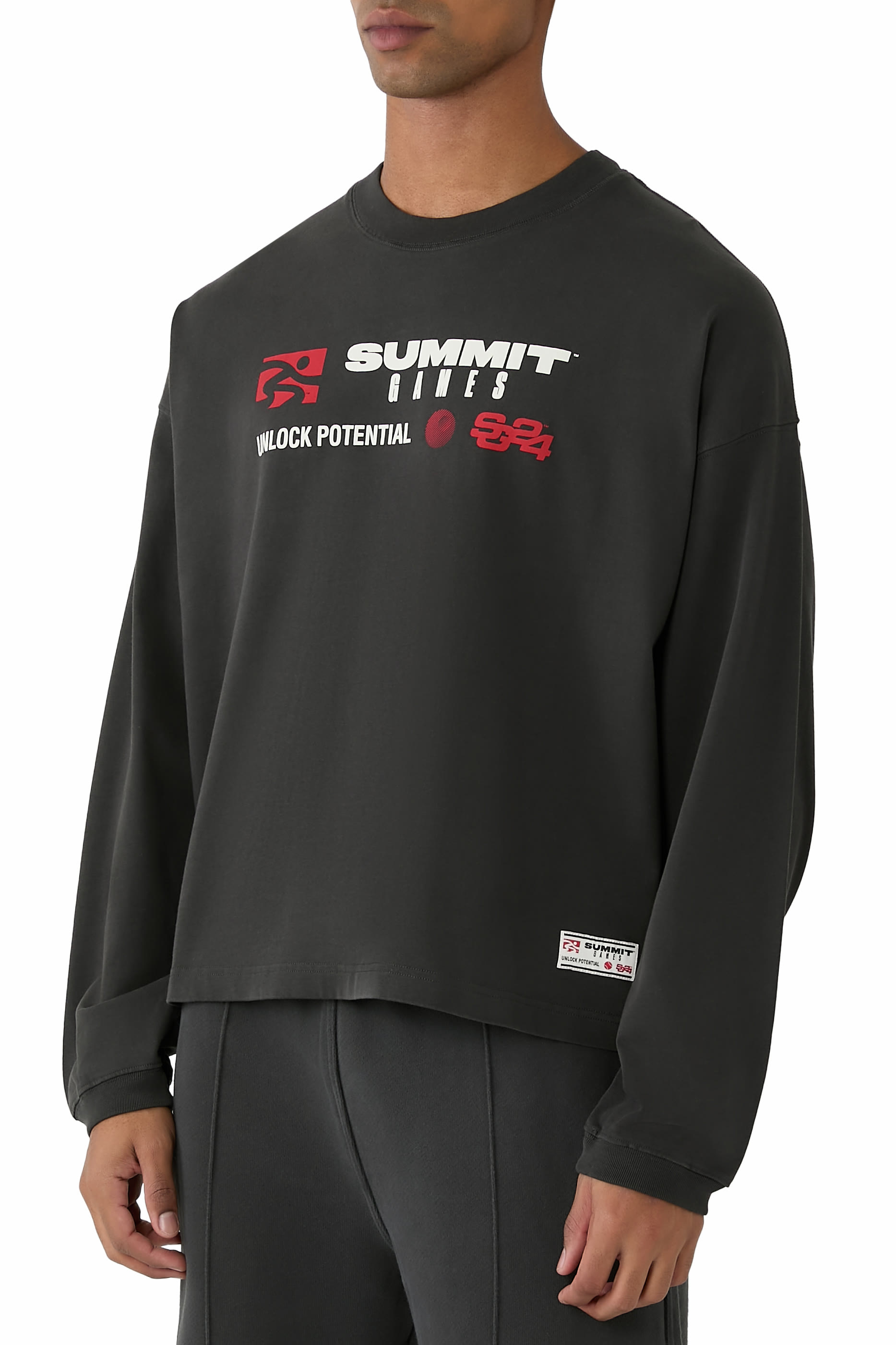 Label Logo Crop Long Sleeve Tee 