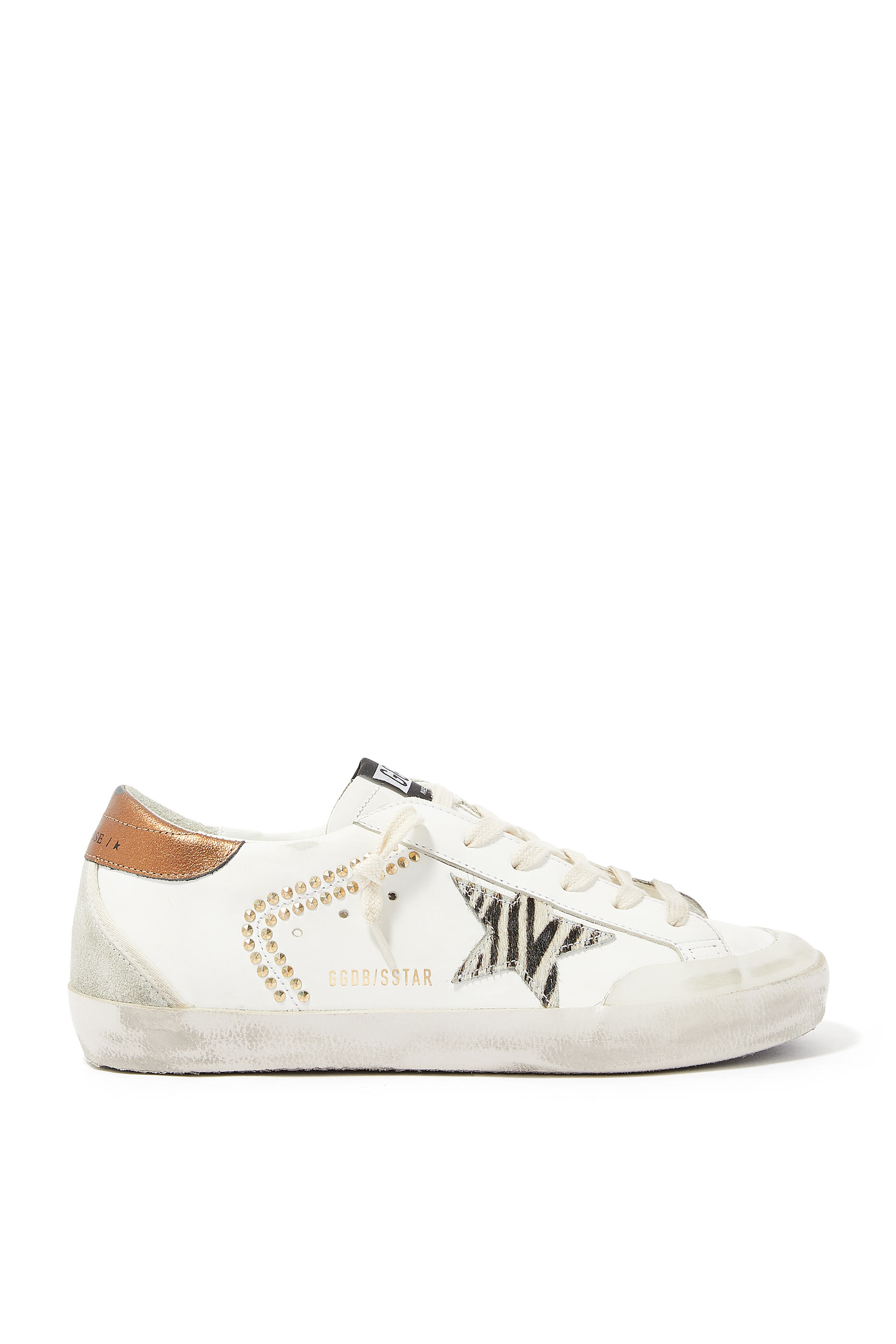 Superstar Leather Upper with Studs Zebra