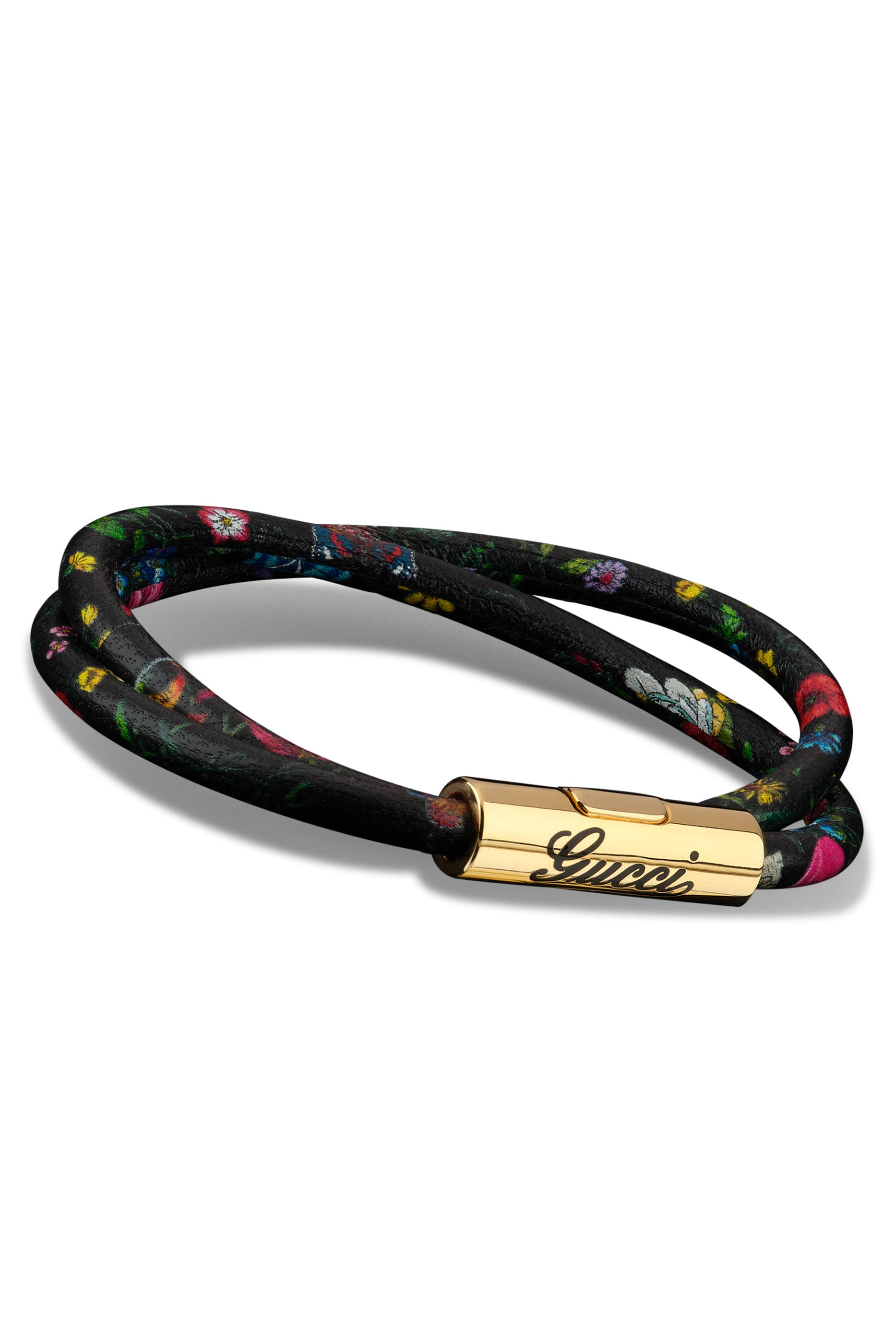  Leather Double Bracelet with Logo Script